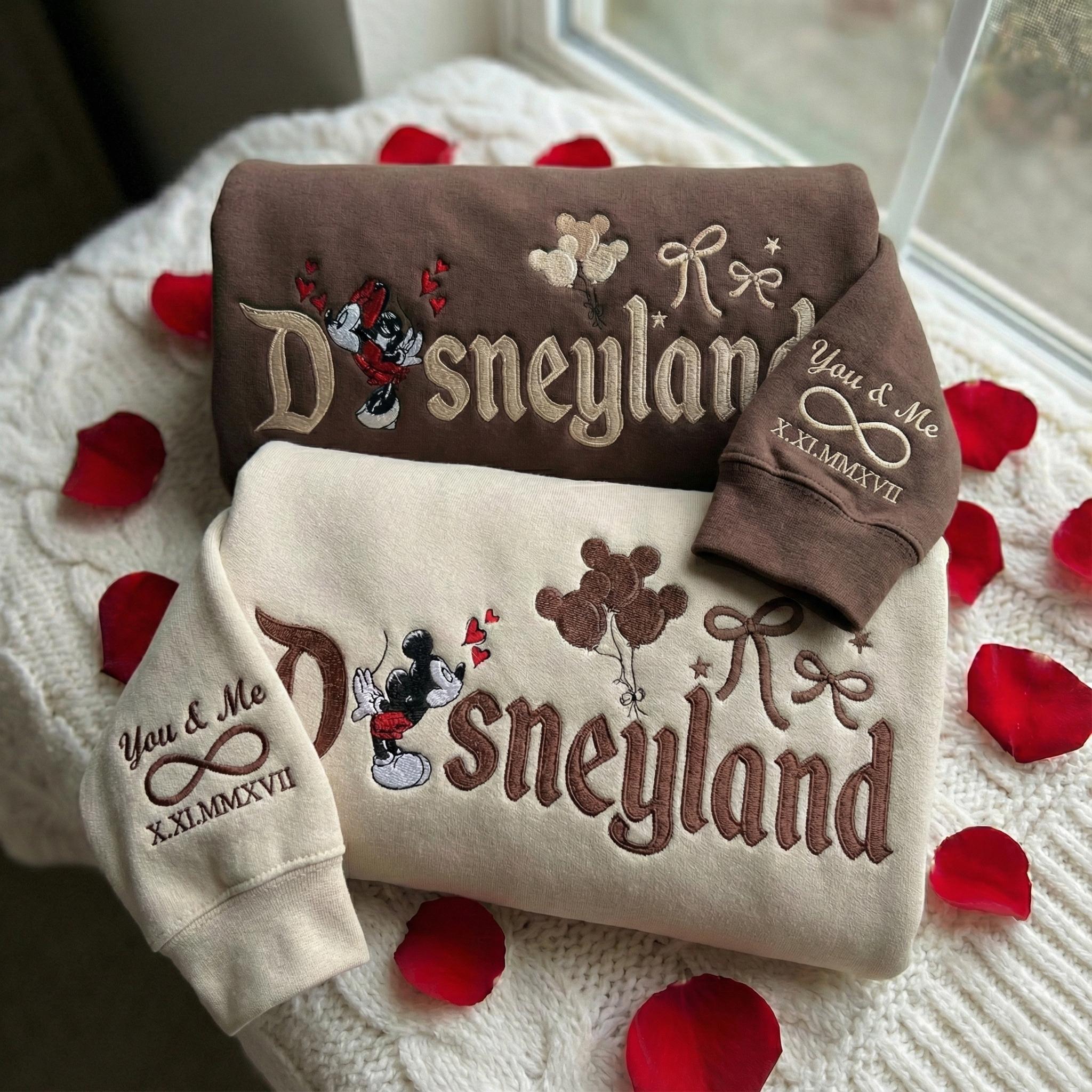 Embroidered Magical Land Valentines Couple Mouse Sweatshirt – Matching Sweethearts Sweater And Honeymoon Gift - photo 2