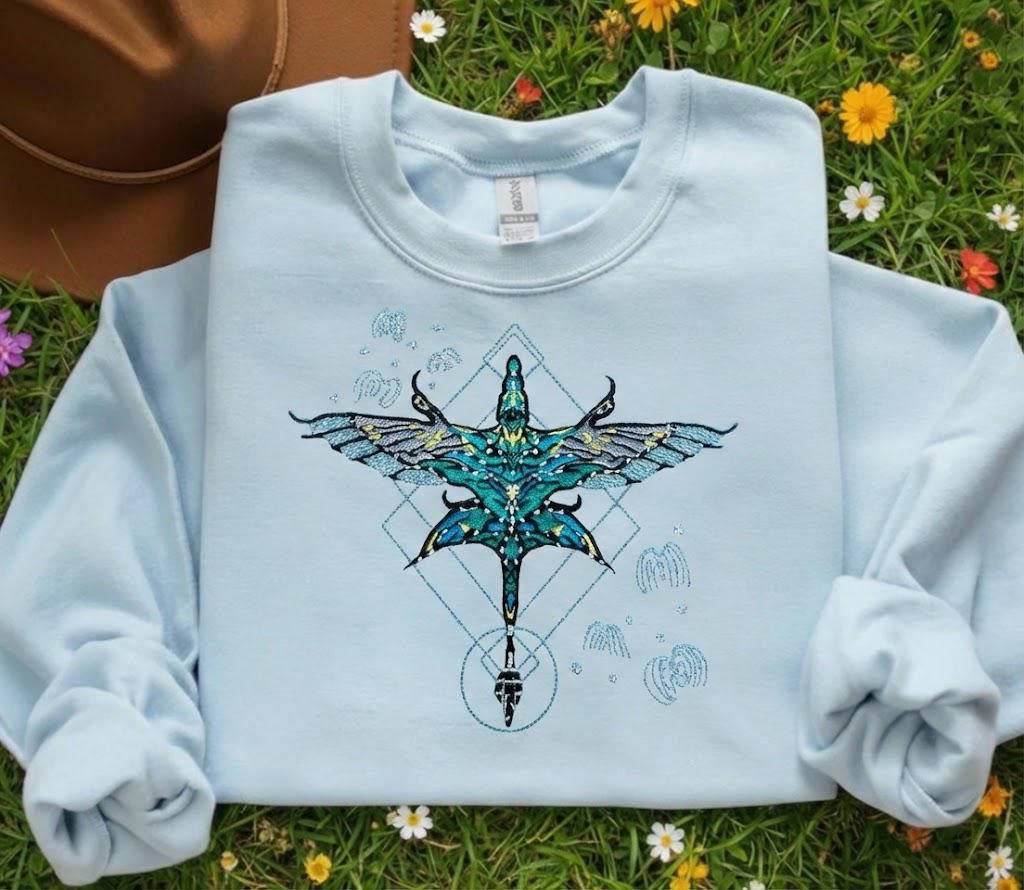 Embroidered Avatar Fire And Ash Sweatshirt With Toruk And Ilu – Pandora Couple Hoodie And Disney Fan Gift Shirt - photo 3