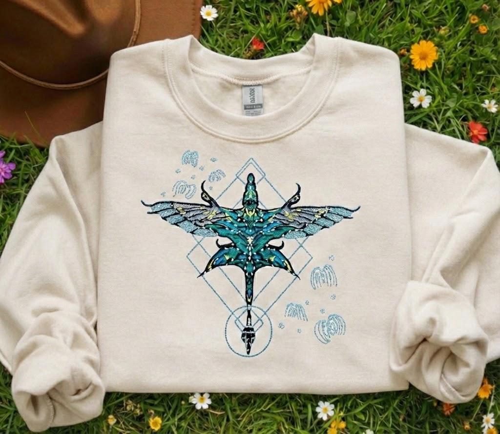 Embroidered Avatar Fire And Ash Sweatshirt With Toruk And Ilu – Pandora Couple Hoodie And Disney Fan Gift Shirt - photo 4