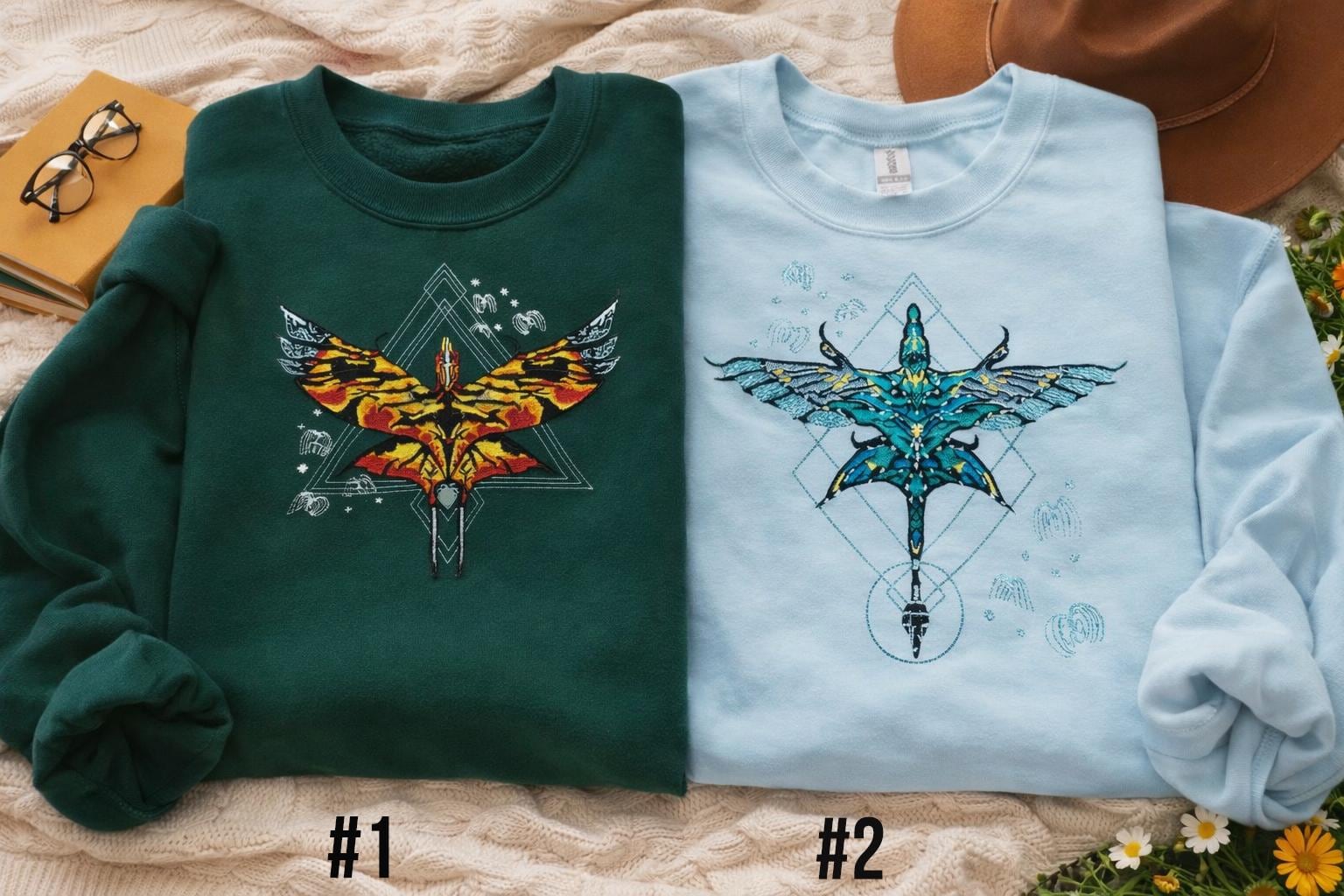 Embroidered Avatar Fire And Ash Sweatshirt With Toruk And Ilu – Pandora Couple Hoodie And Disney Fan Gift Shirt - photo 5