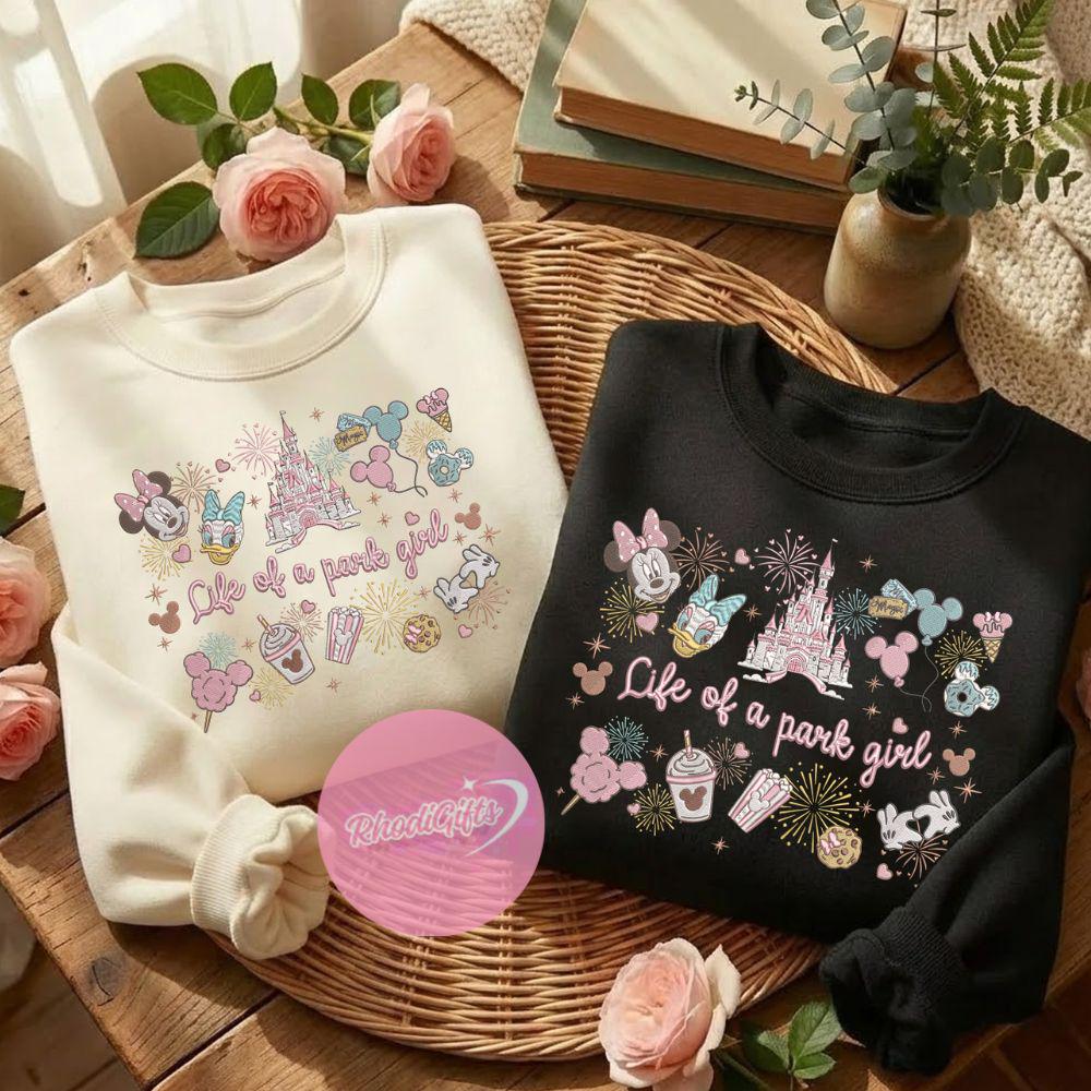 Embroidered Life Of A Park Girl Disney Sweatshirt Tshirt Or Hoodie – Minnie Daisy Magic Kingdom WDW Disneyland Girls Trip Gift - photo 2
