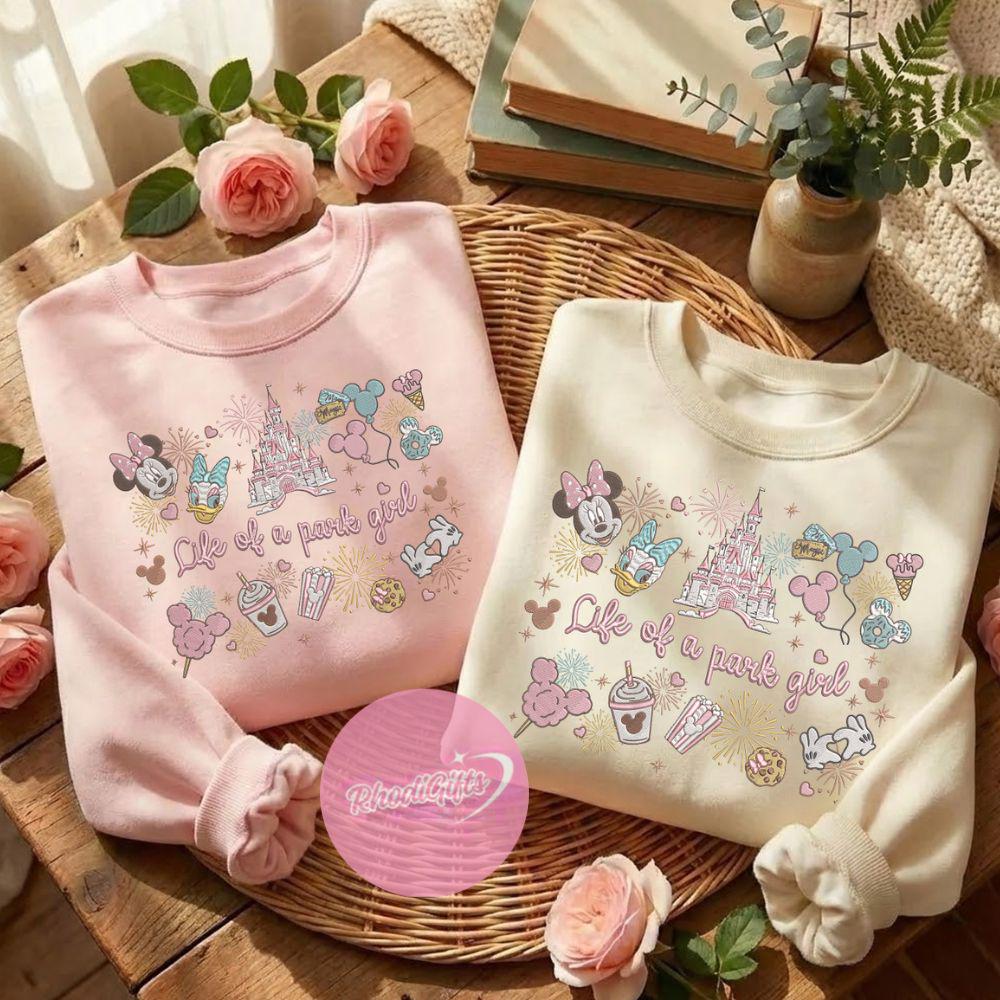 Embroidered Life Of A Park Girl Disney Sweatshirt Tshirt Or Hoodie – Minnie Daisy Magic Kingdom WDW Disneyland Girls Trip Gift - photo 3