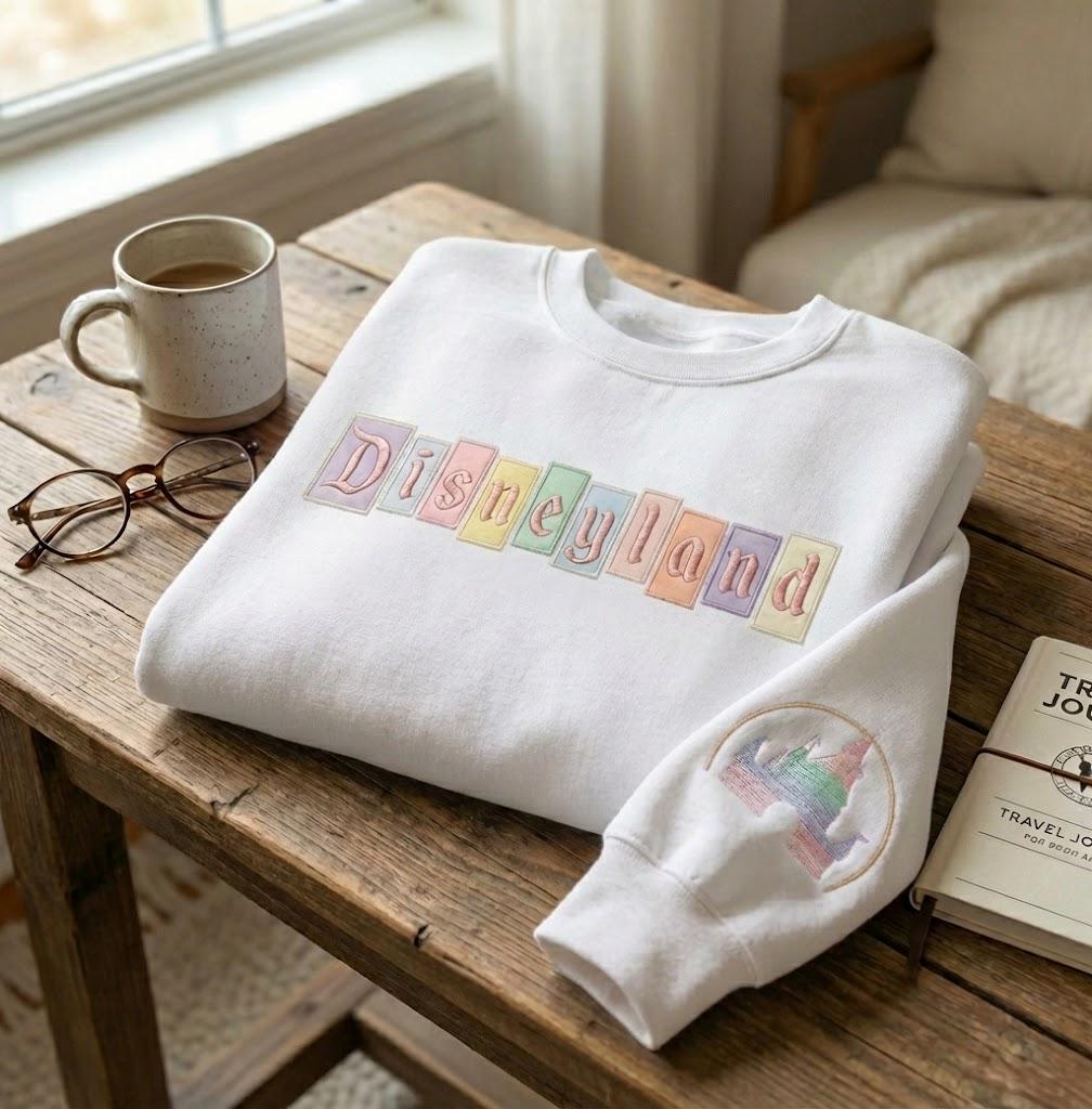 Embroidered Disneyland Trip 2026 Sweatshirt – Pastel Magical Land Kingdom Crewneck Sweater And Girls Disney Trip Hoodie - photo 2