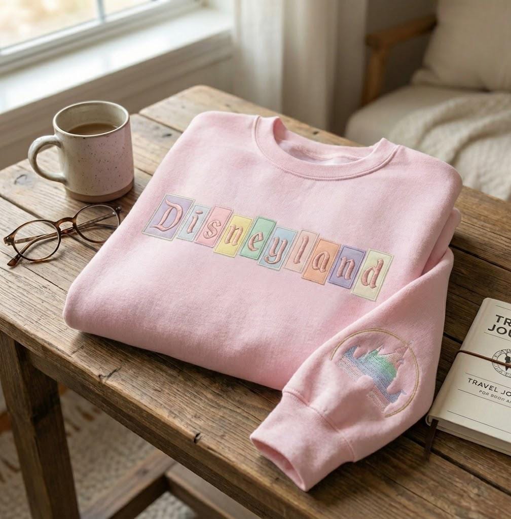 Embroidered Disneyland Trip 2026 Sweatshirt – Pastel Magical Land Kingdom Crewneck Sweater And Girls Disney Trip Hoodie - photo 3