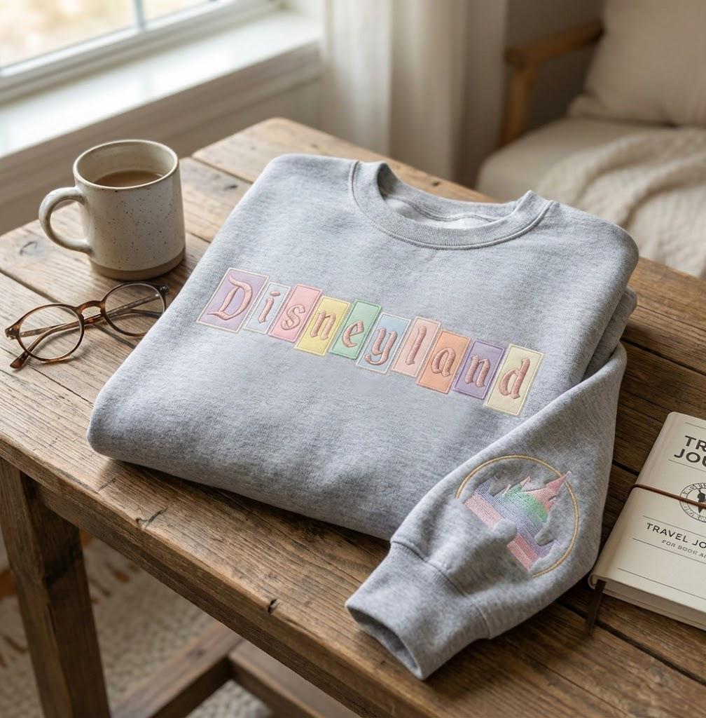 Embroidered Disneyland Trip 2026 Sweatshirt – Pastel Magical Land Kingdom Crewneck Sweater And Girls Disney Trip Hoodie - photo 4
