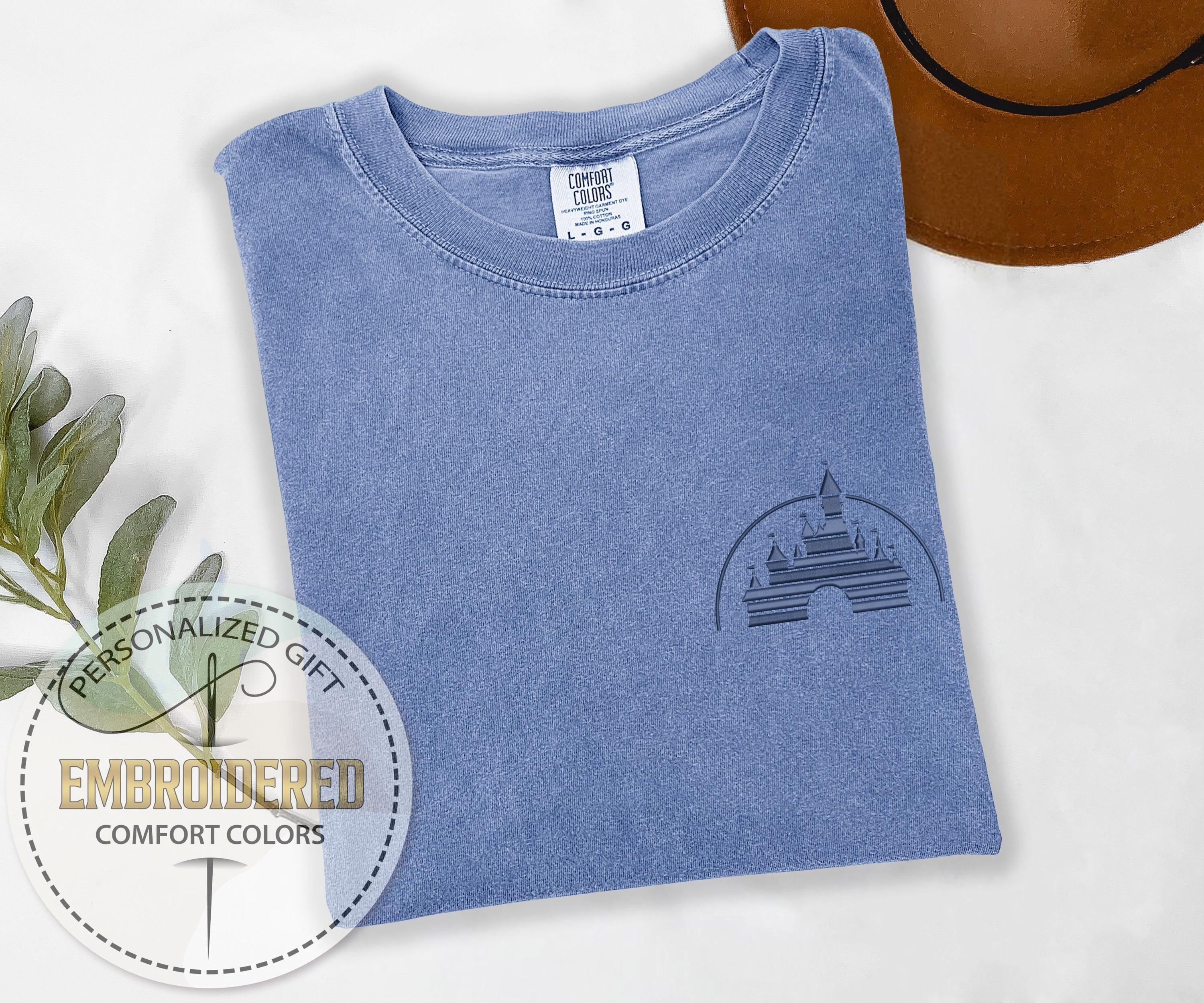 Embroidered Disney Castle Comfort Colors Shirt – Magic Kingdom Disneyland Tshirt And Walt Disney World Dream Tee - photo 4