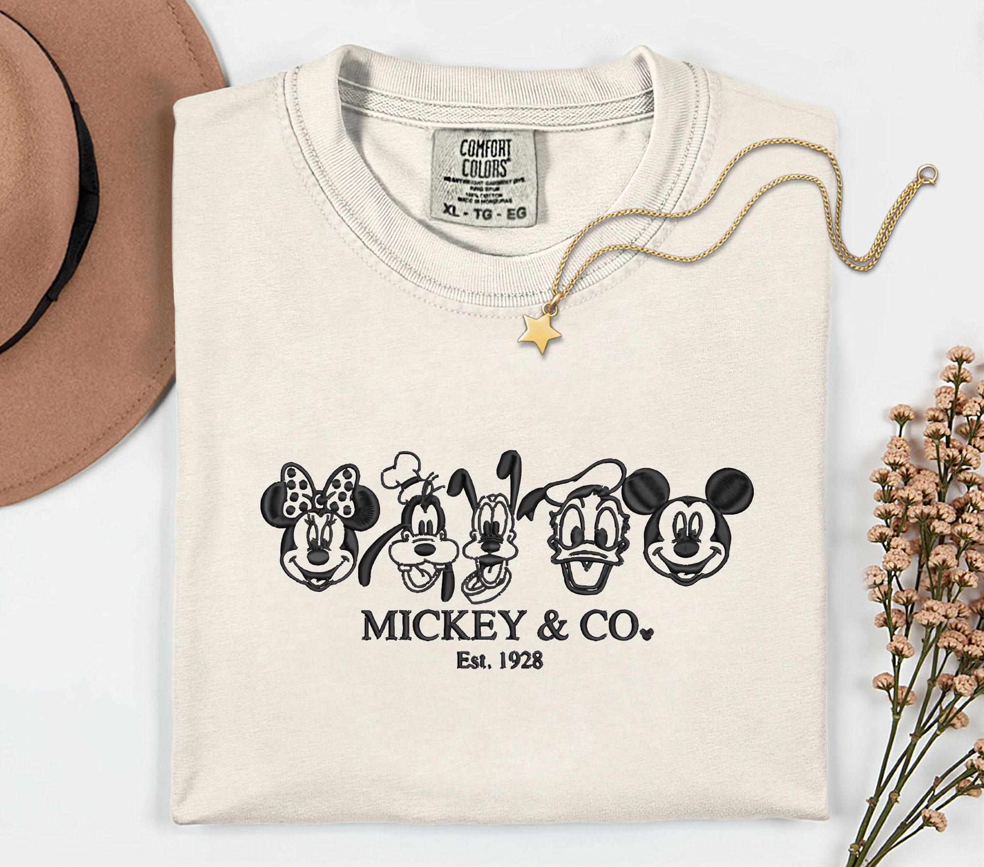 Embroidered Mickey Mouse And Friends Disney Characters Comfort Colors Shirt – Disney Vacation Matching Group Tee