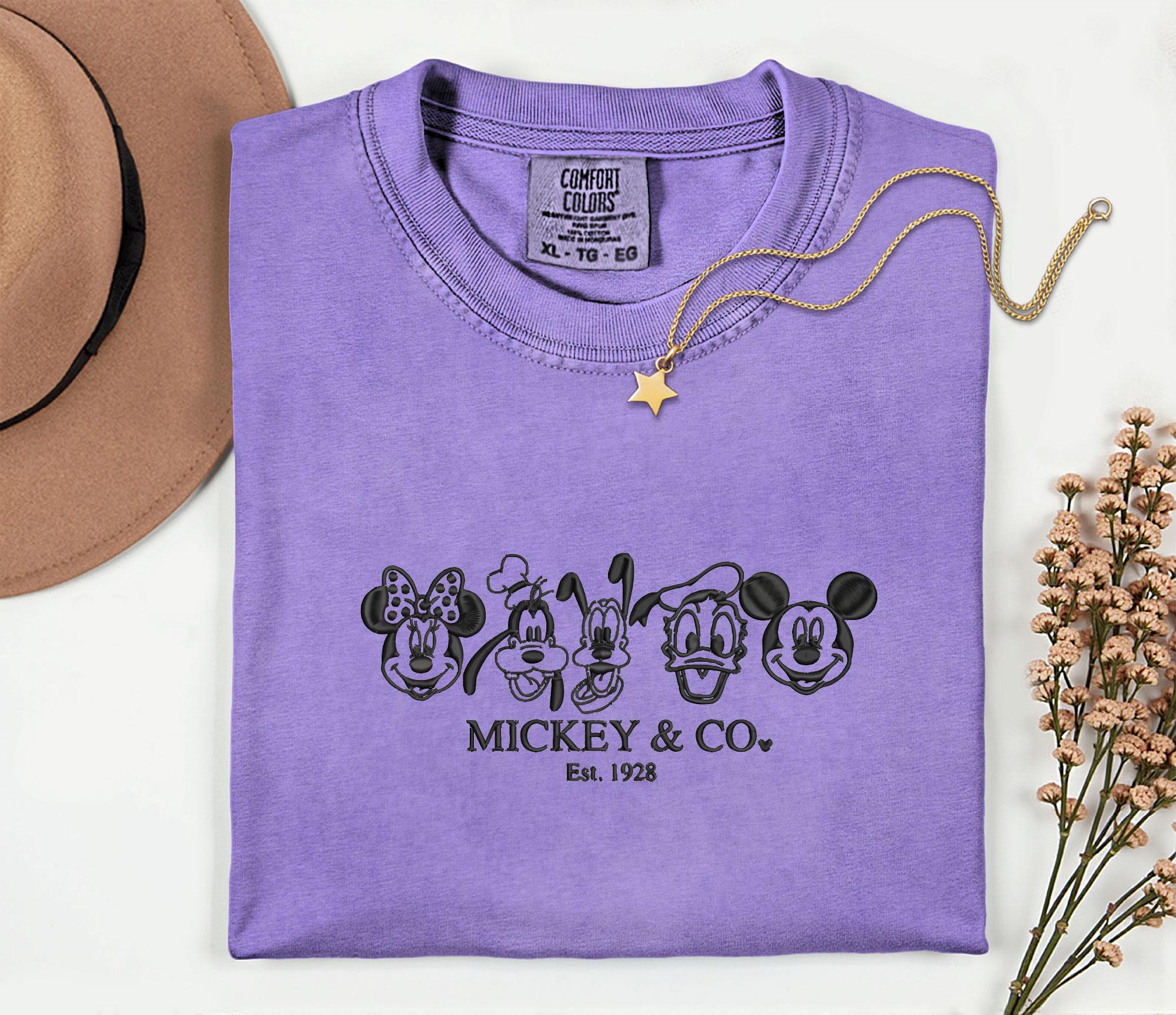 Embroidered Mickey Mouse And Friends Disney Characters Comfort Colors Shirt – Disney Vacation Matching Group Tee - photo 2