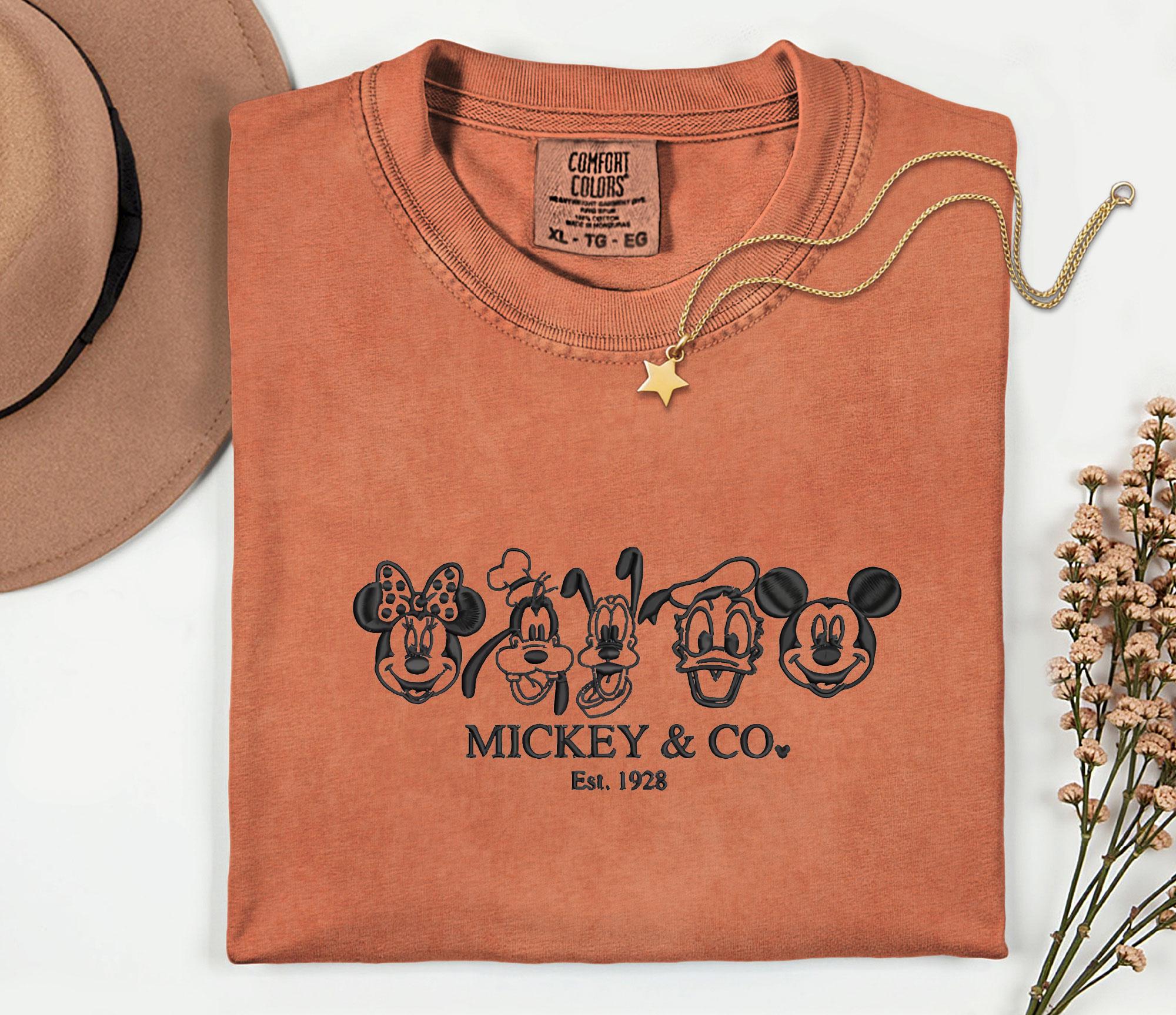 Embroidered Mickey Mouse And Friends Disney Characters Comfort Colors Shirt – Disney Vacation Matching Group Tee - photo 3