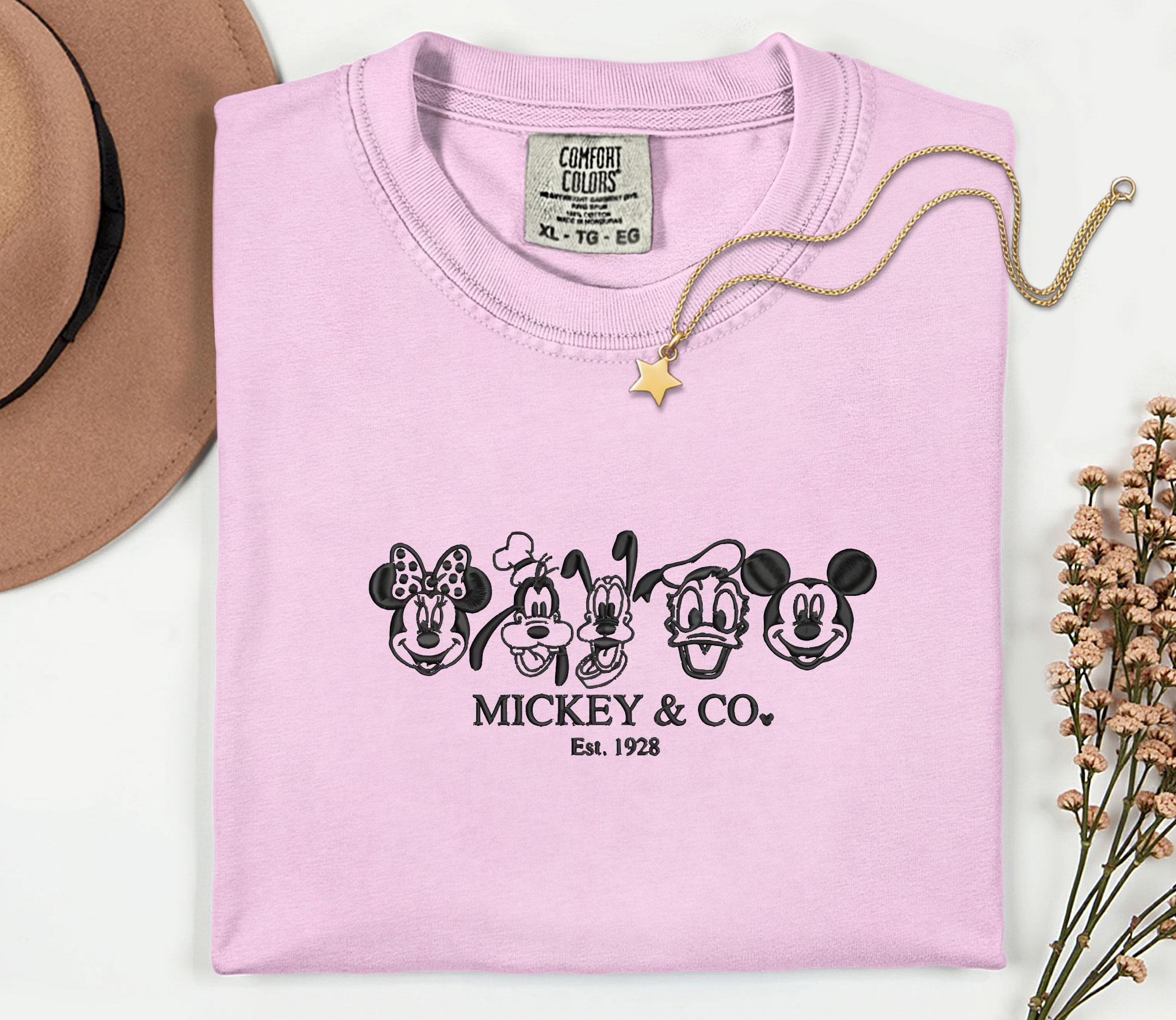 Embroidered Mickey Mouse And Friends Disney Characters Comfort Colors Shirt – Disney Vacation Matching Group Tee - photo 4
