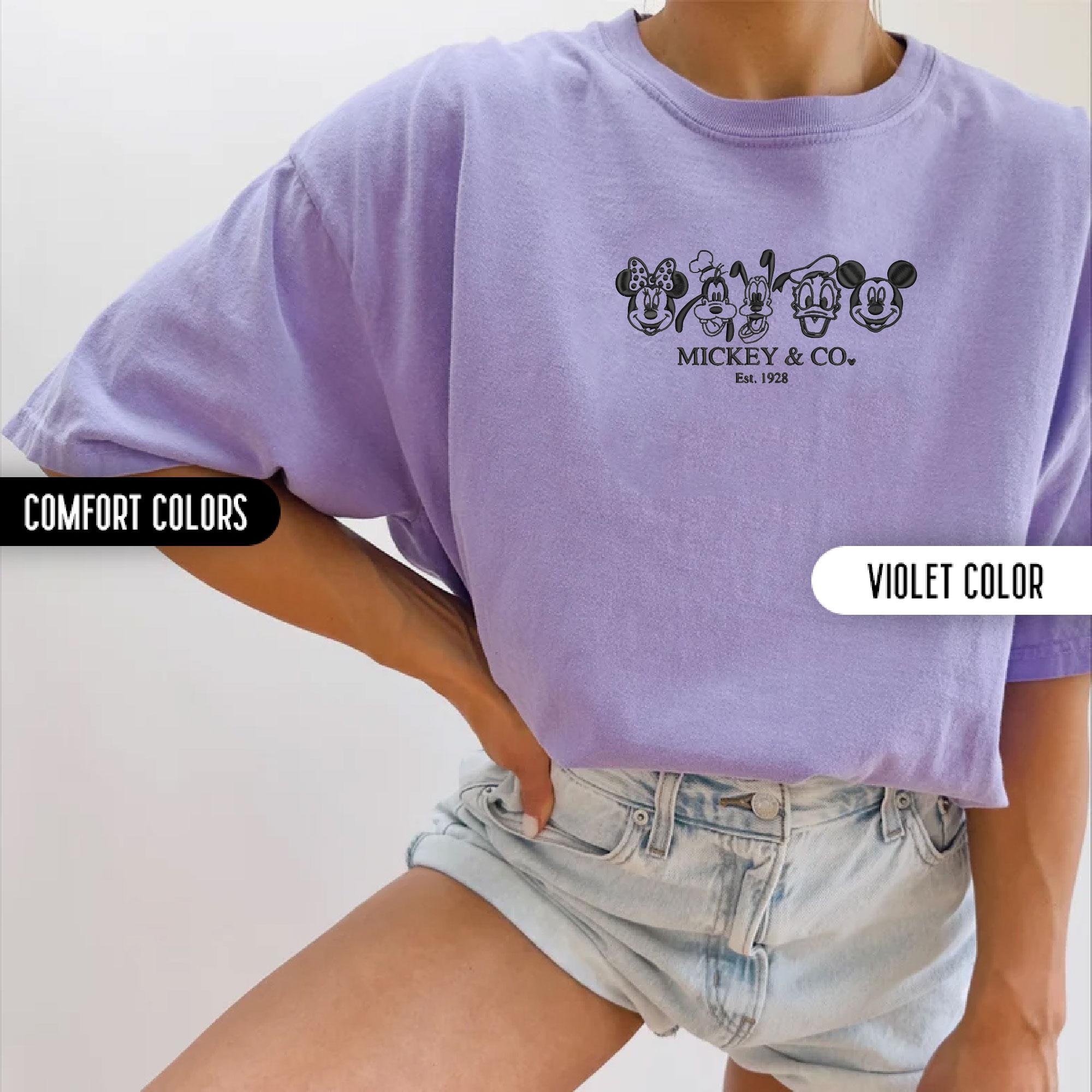 Embroidered Mickey Mouse And Friends Disney Characters Comfort Colors Shirt – Disney Vacation Matching Group Tee - photo 8