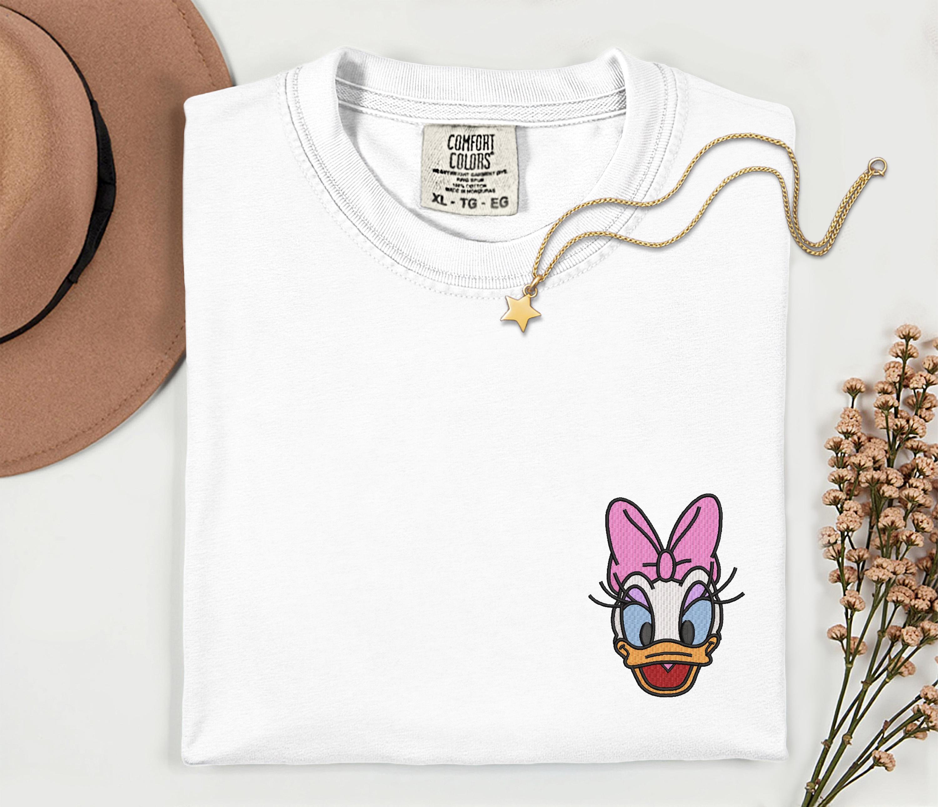 Daisy Duck Minimalist Embroidery Comfort Colors Shirt – Disney World And Disneyland Vacation Trip Embroidered Tee - photo 2