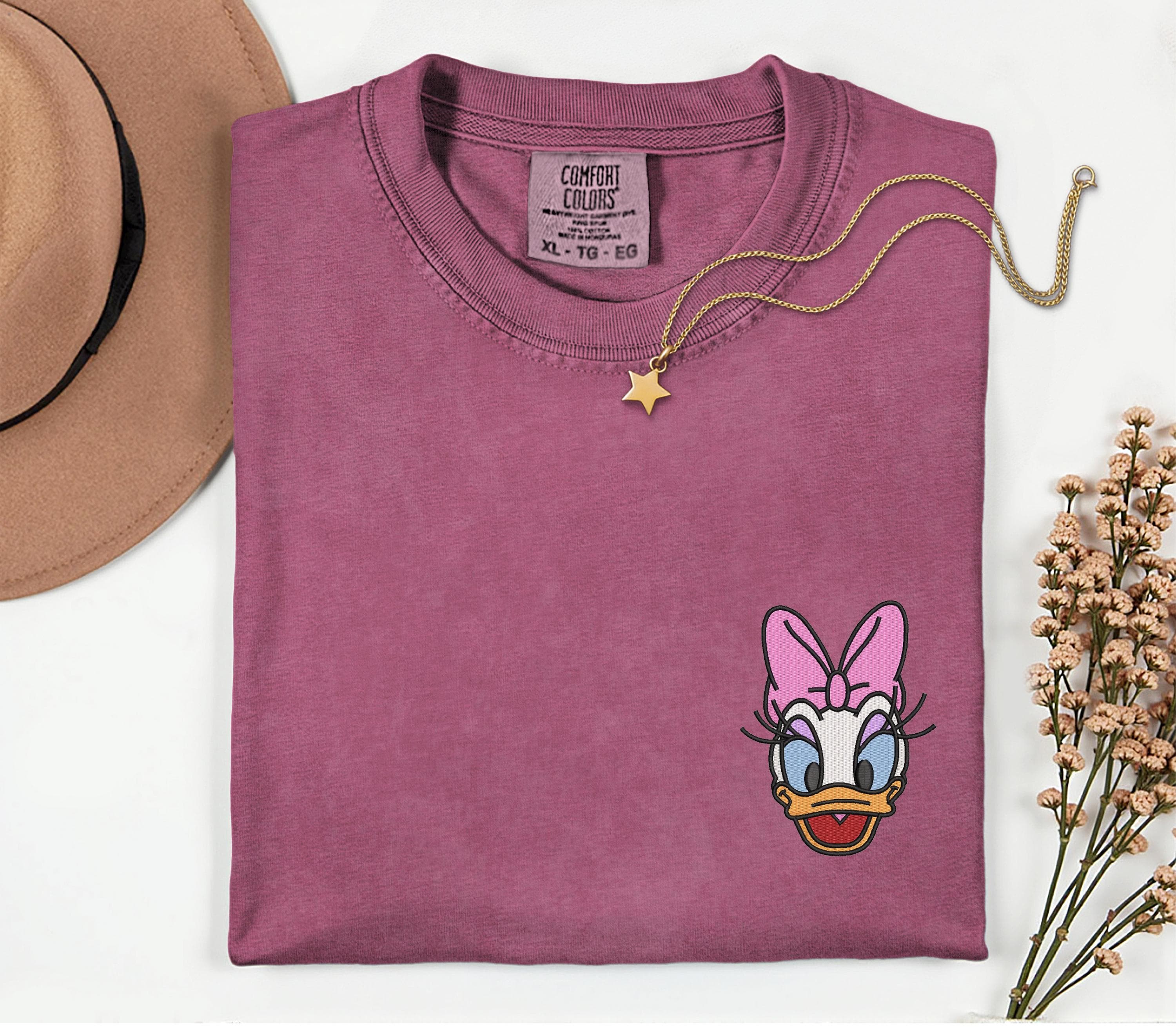 Daisy Duck Minimalist Embroidery Comfort Colors Shirt – Disney World And Disneyland Vacation Trip Embroidered Tee - photo 3