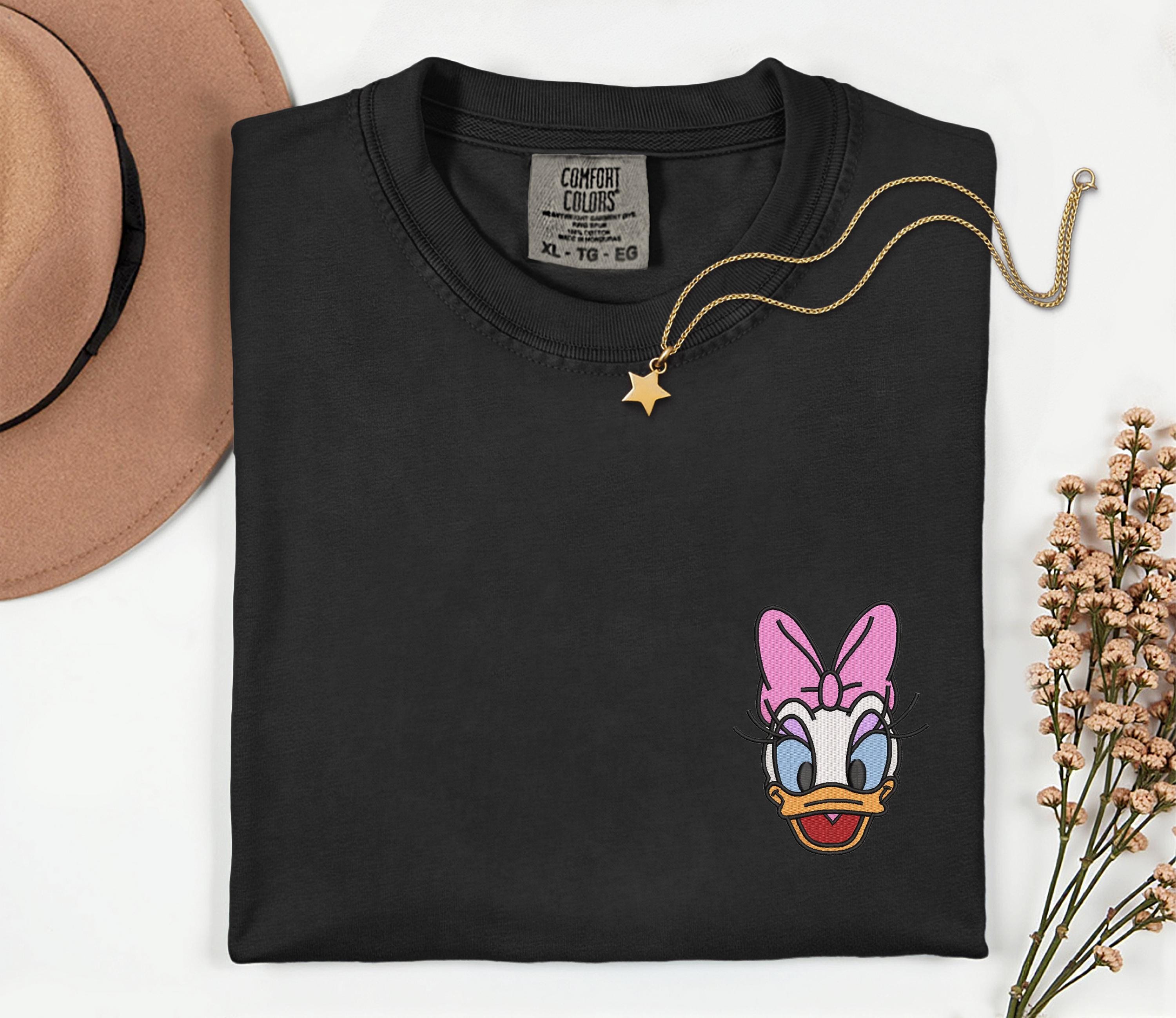 Daisy Duck Minimalist Embroidery Comfort Colors Shirt – Disney World And Disneyland Vacation Trip Embroidered Tee - photo 4