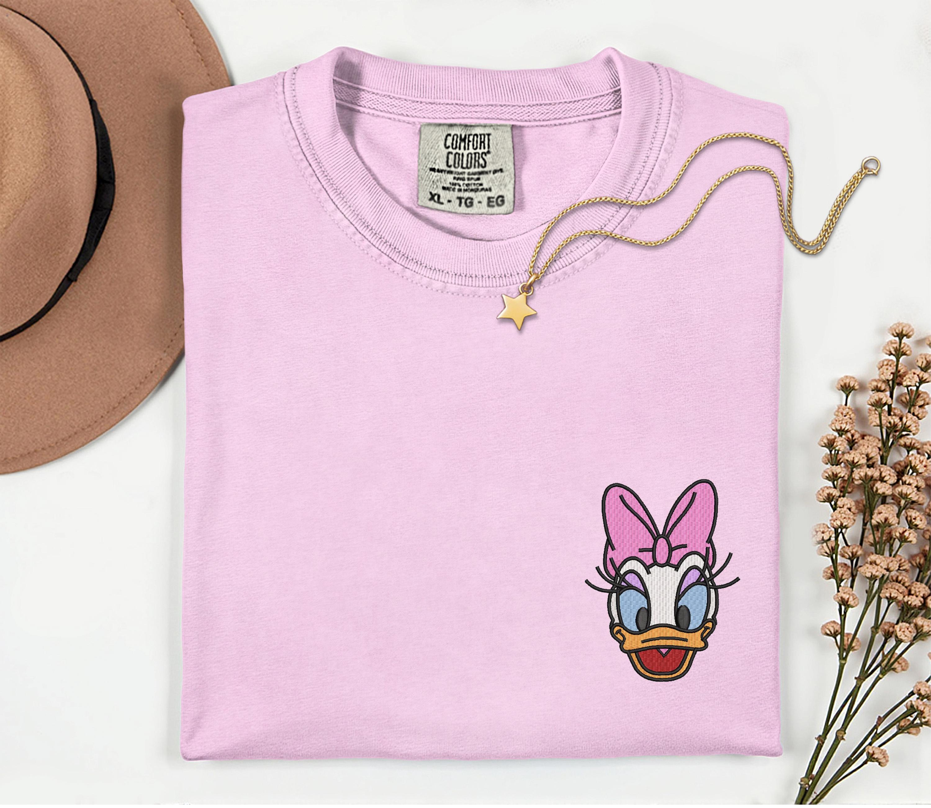 Daisy Duck Minimalist Embroidery Comfort Colors Shirt – Disney World And Disneyland Vacation Trip Embroidered Tee - photo 5