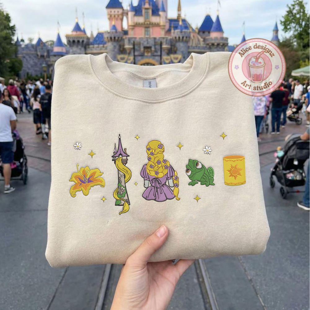 Embroidered Rapunzel And Pascal Disney Tangled Princess Tshirt Sweatshirt Or Hoodie – Magic Kingdom WDW Disneyland Shirt - photo 5