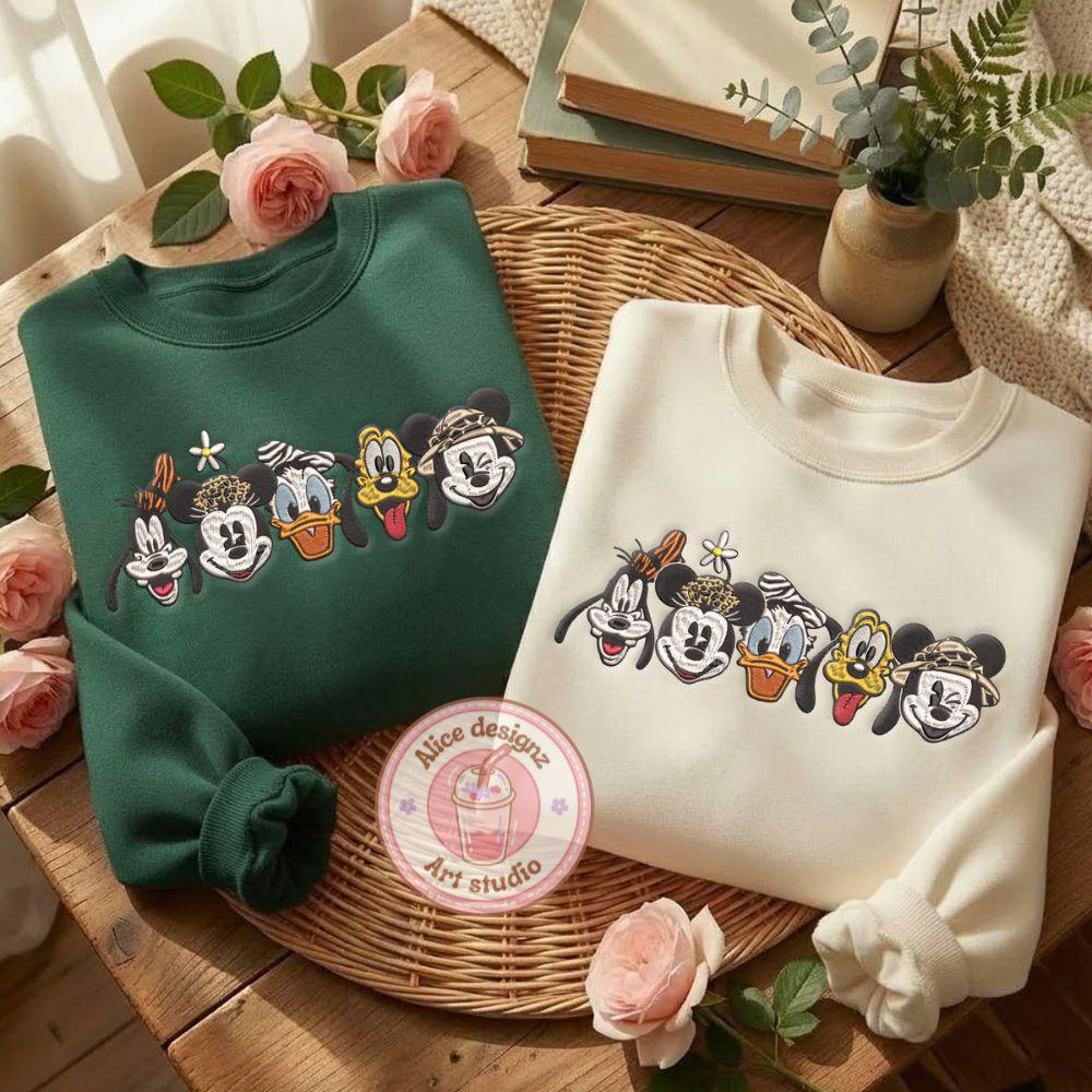 Embroidered Mickey And Friends Animal Kingdom T-Shirt Sweatshirt Or Hoodie – Disney Leopard Let's Get Wild WDW Disneyland Shirt - photo 2