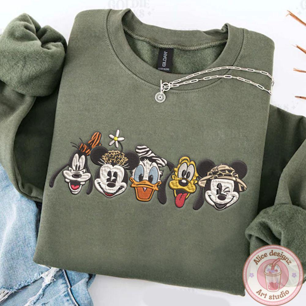 Embroidered Mickey And Friends Animal Kingdom T-Shirt Sweatshirt Or Hoodie – Disney Leopard Let's Get Wild WDW Disneyland Shirt - photo 3