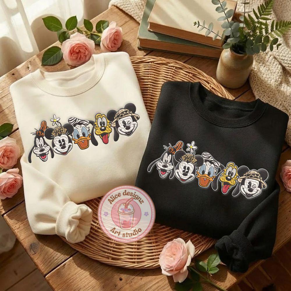 Embroidered Mickey And Friends Animal Kingdom T-Shirt Sweatshirt Or Hoodie – Disney Leopard Let's Get Wild WDW Disneyland Shirt - photo 6