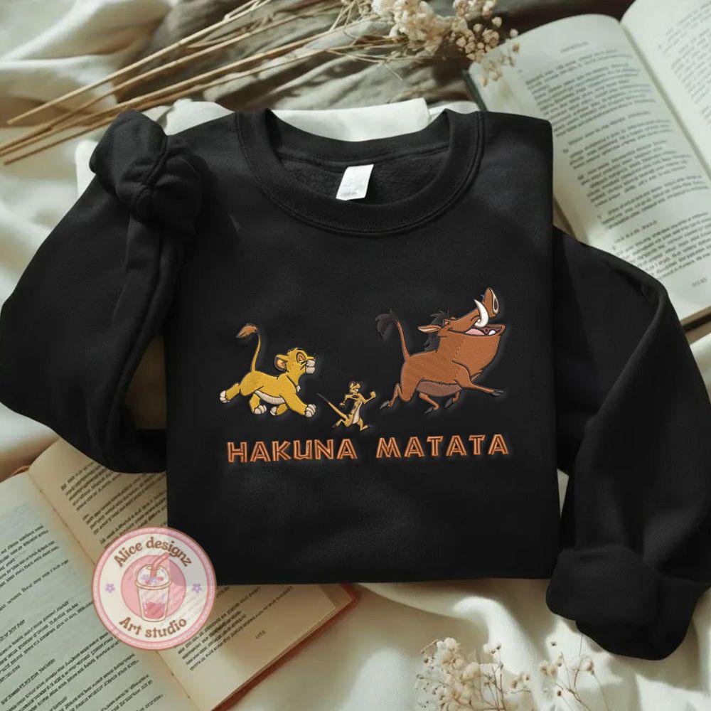 Embroidered The Lion King Hakuna Matata Animal Kingdom T-Shirt Sweatshirt Or Hoodie – Disney Adventure WDW Disneyland Shirt - photo 5