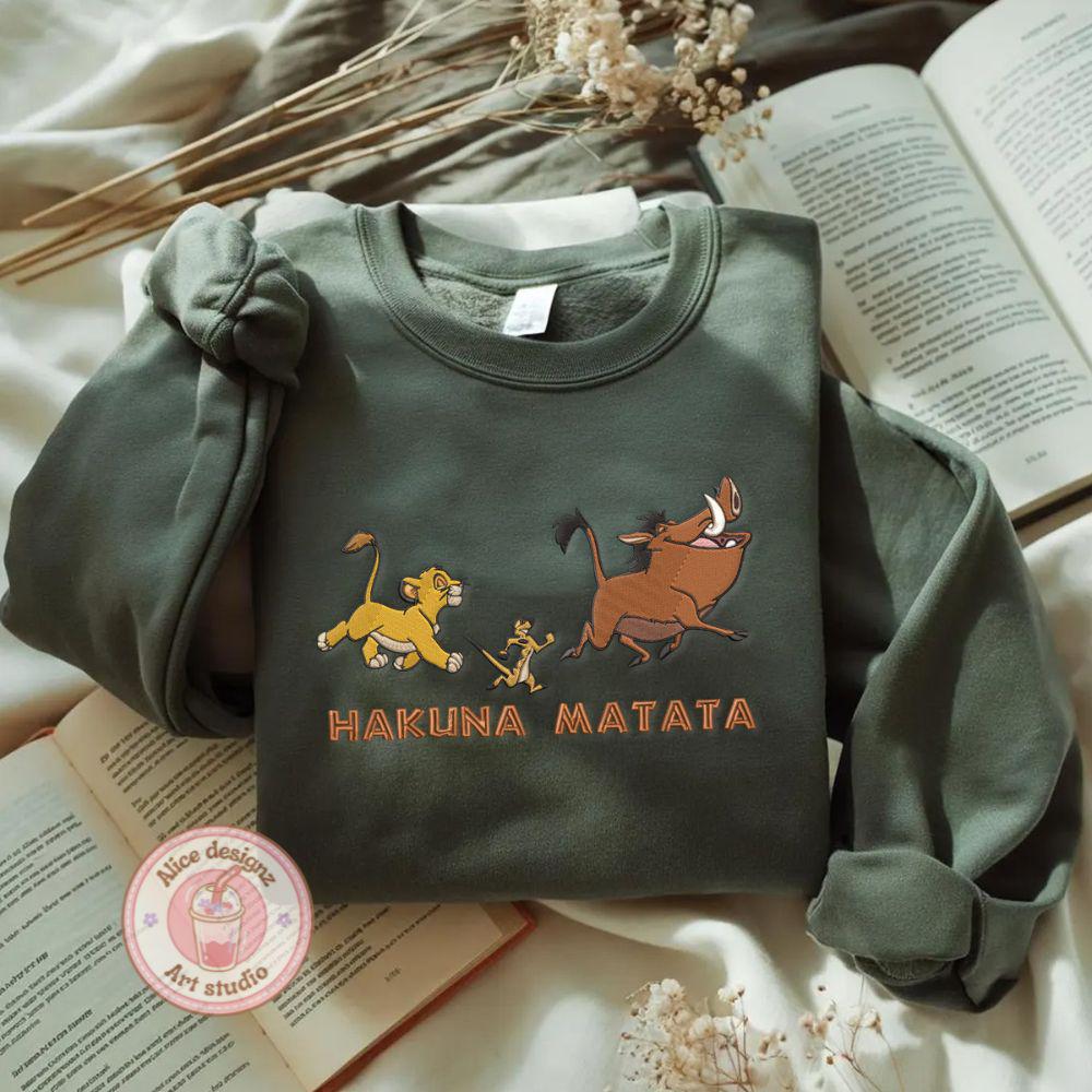 Embroidered The Lion King Hakuna Matata Animal Kingdom T-Shirt Sweatshirt Or Hoodie – Disney Adventure WDW Disneyland Shirt - photo 7