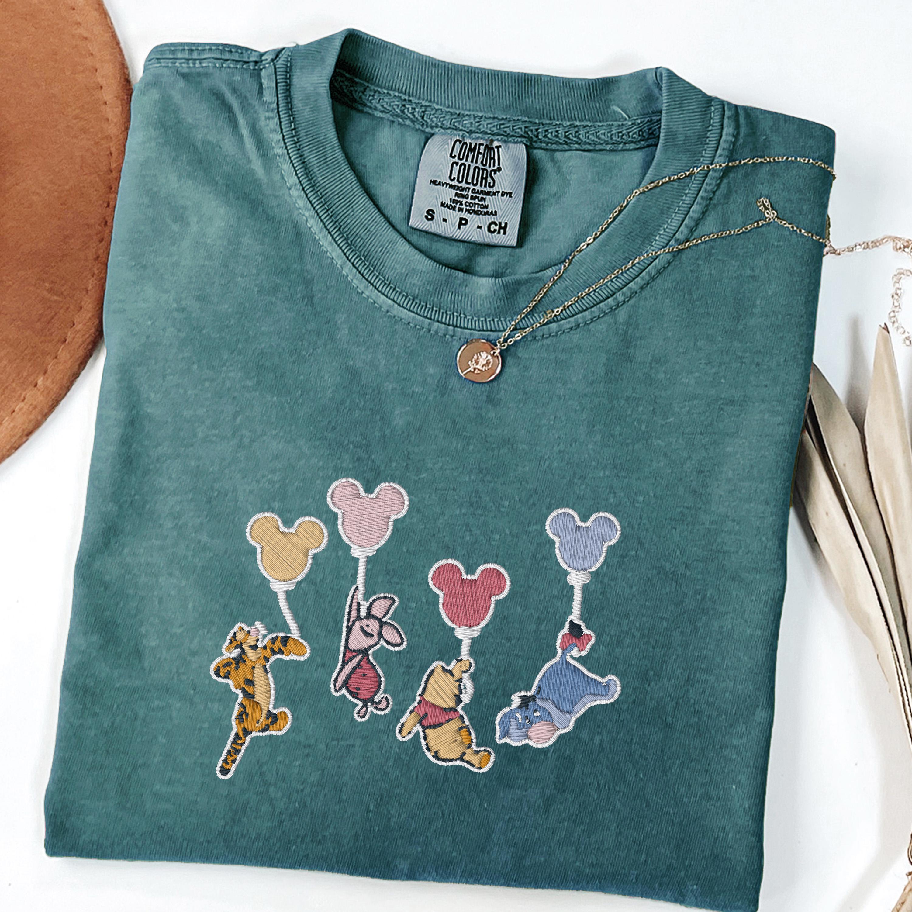 Embroidered Bear And Original Classic Characters Comfort Colors Shirt – Magical Kingdom Bear Embroidery Tee - photo 3
