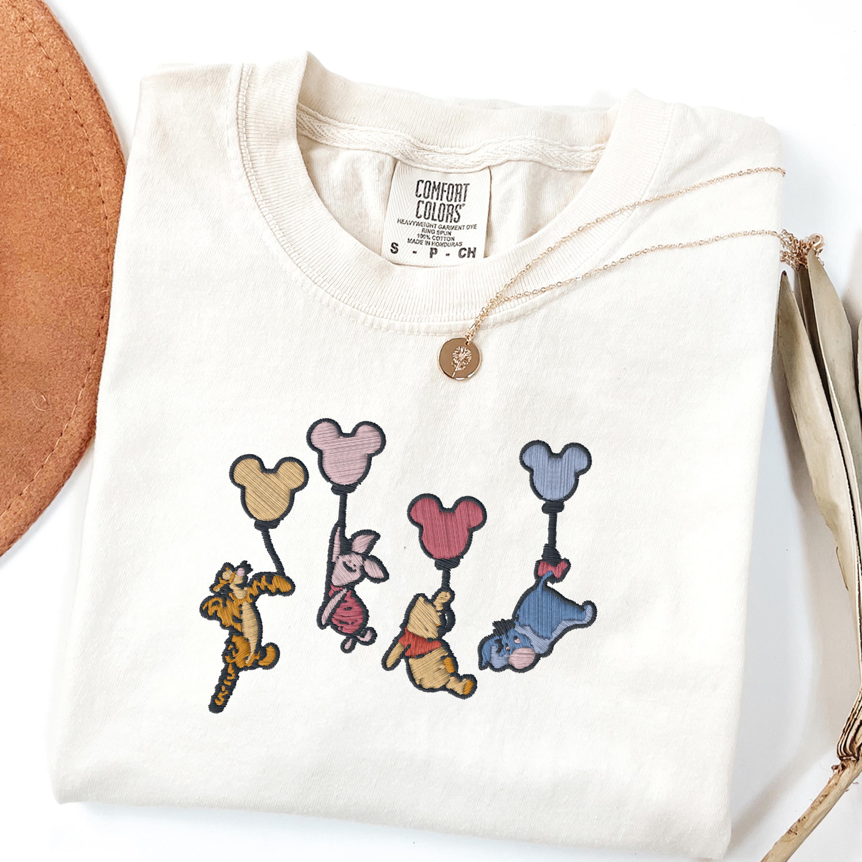 Embroidered Bear And Original Classic Characters Comfort Colors Shirt – Magical Kingdom Bear Embroidery Tee - photo 4