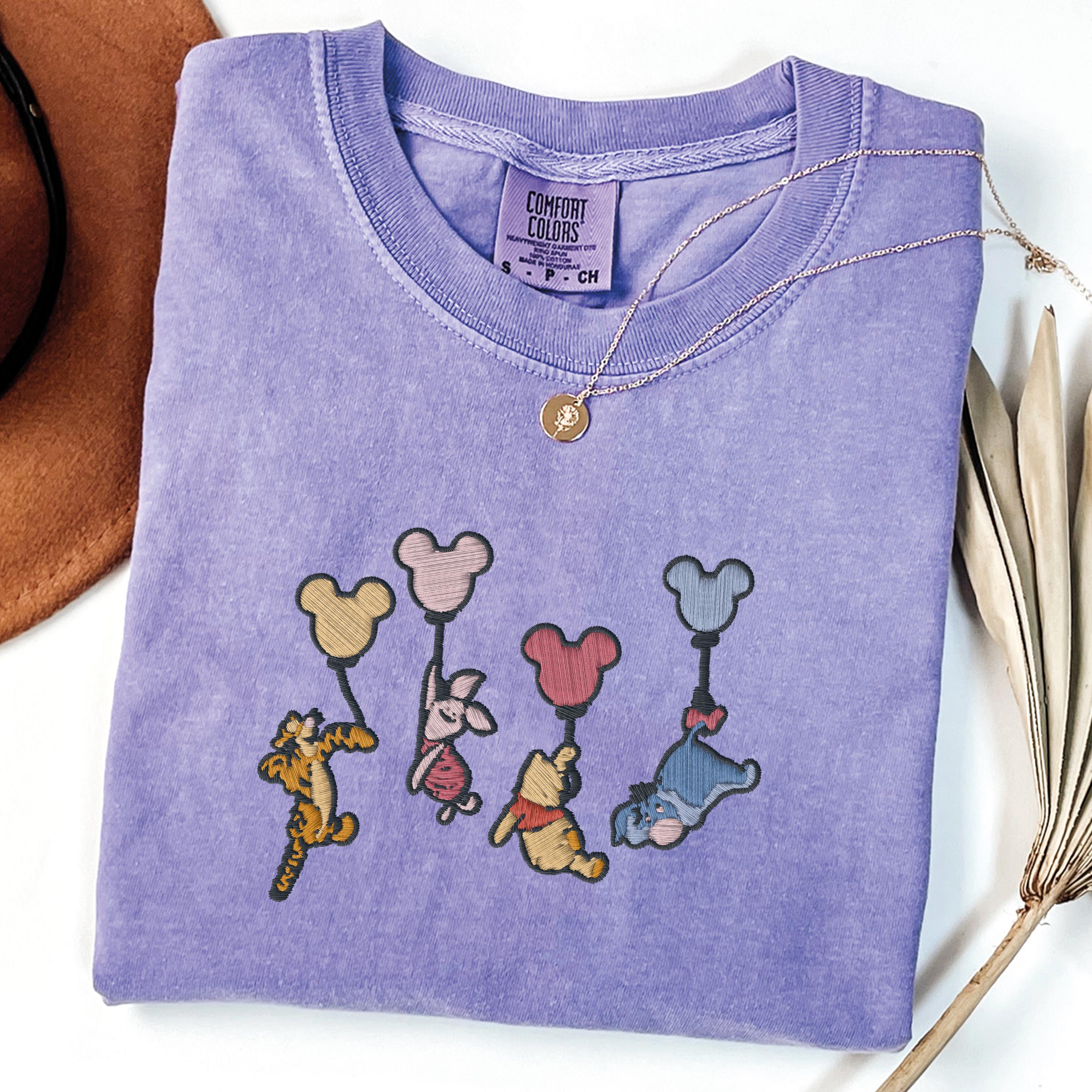 Embroidered Bear And Original Classic Characters Comfort Colors Shirt – Magical Kingdom Bear Embroidery Tee - photo 6