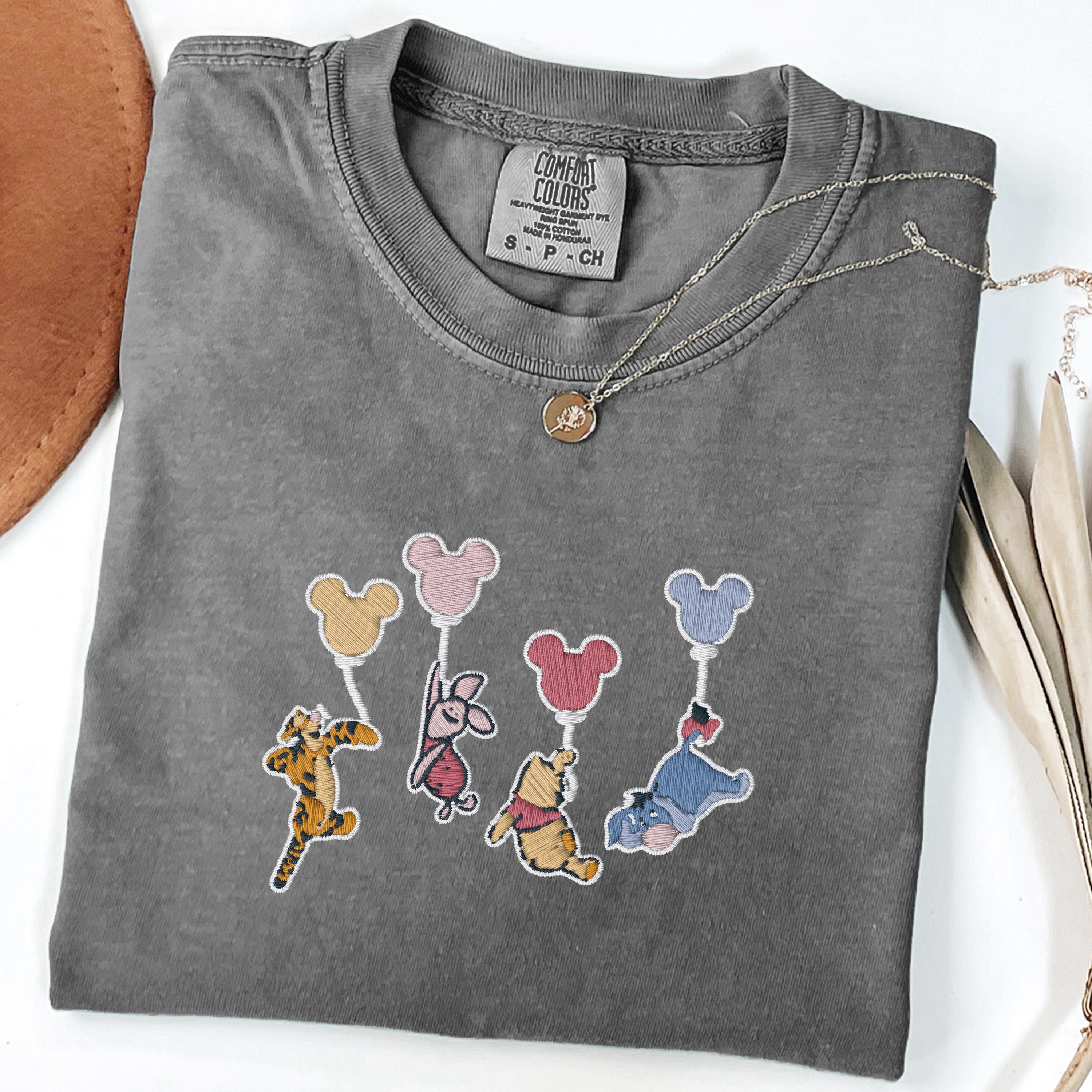 Embroidered Bear And Original Classic Characters Comfort Colors Shirt – Magical Kingdom Bear Embroidery Tee - photo 7