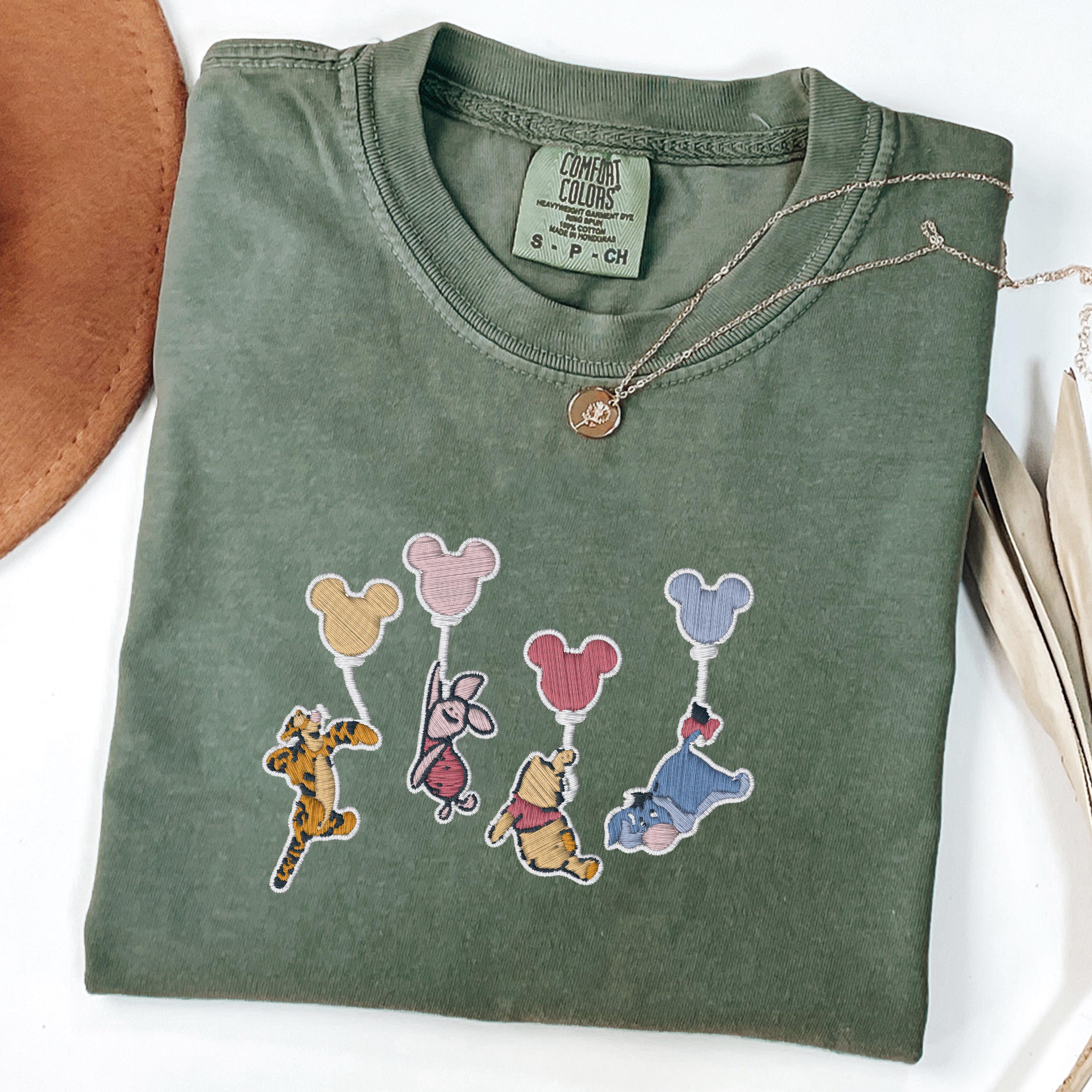 Embroidered Bear And Original Classic Characters Comfort Colors Shirt – Magical Kingdom Bear Embroidery Tee - photo 8