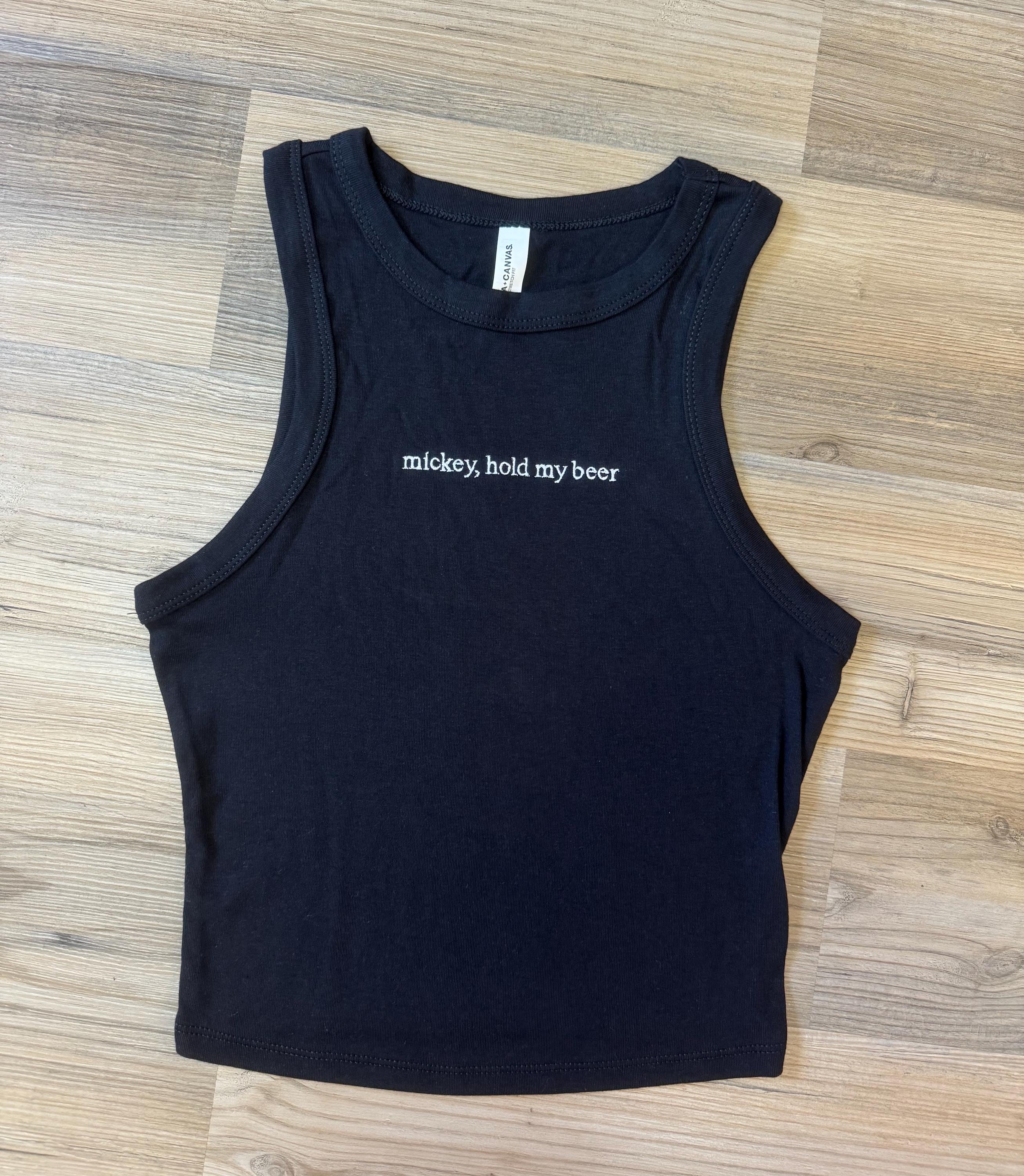 Personalized Embroidered Crop Tank And Baby Tee With Your Custom Words – Womens Unisex Vacation Tshirt With Kids Mama Initial Name - photo 2