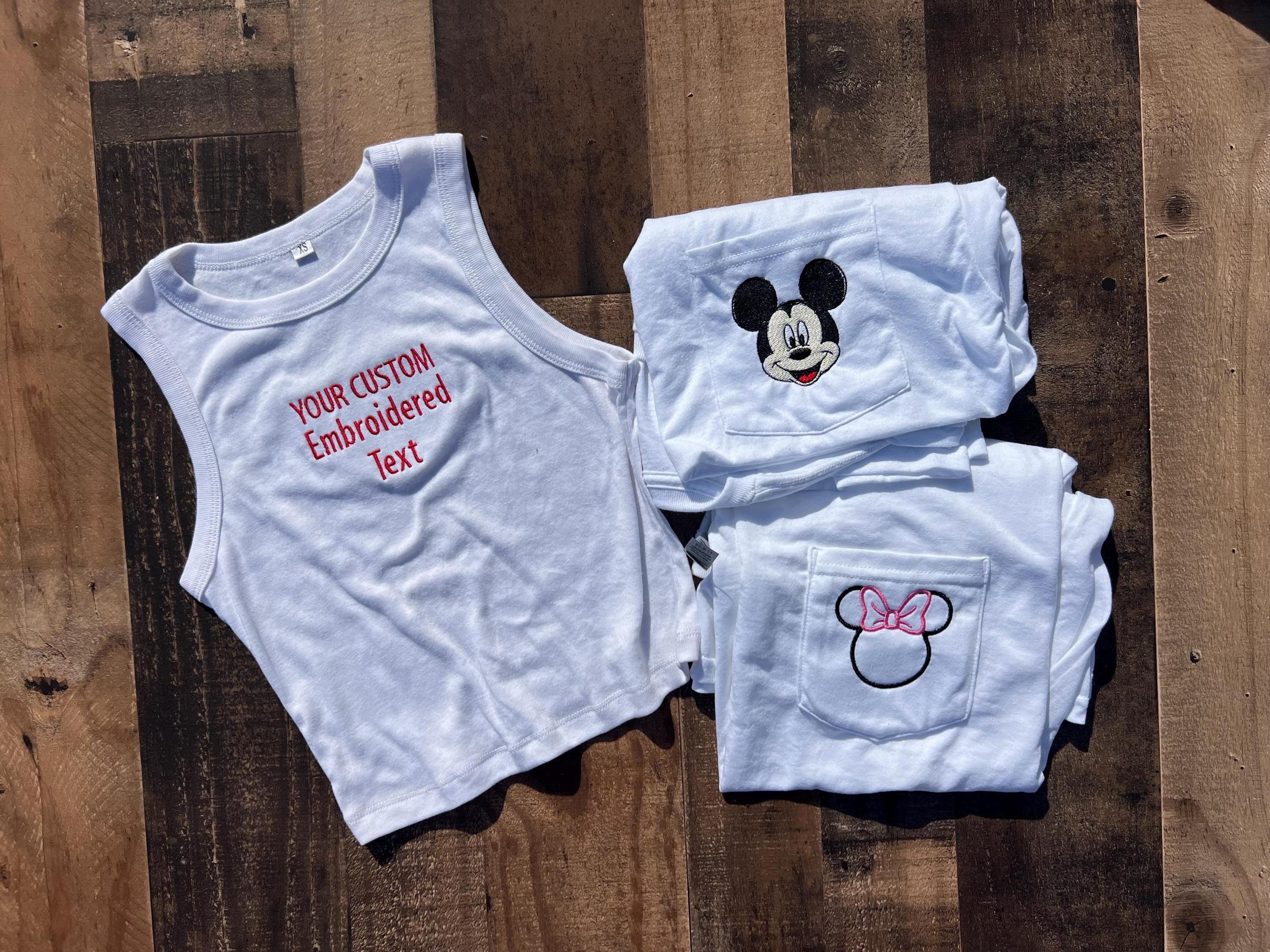 Personalized Embroidered Crop Tank And Baby Tee With Your Custom Words – Womens Unisex Vacation Tshirt With Kids Mama Initial Name - photo 11