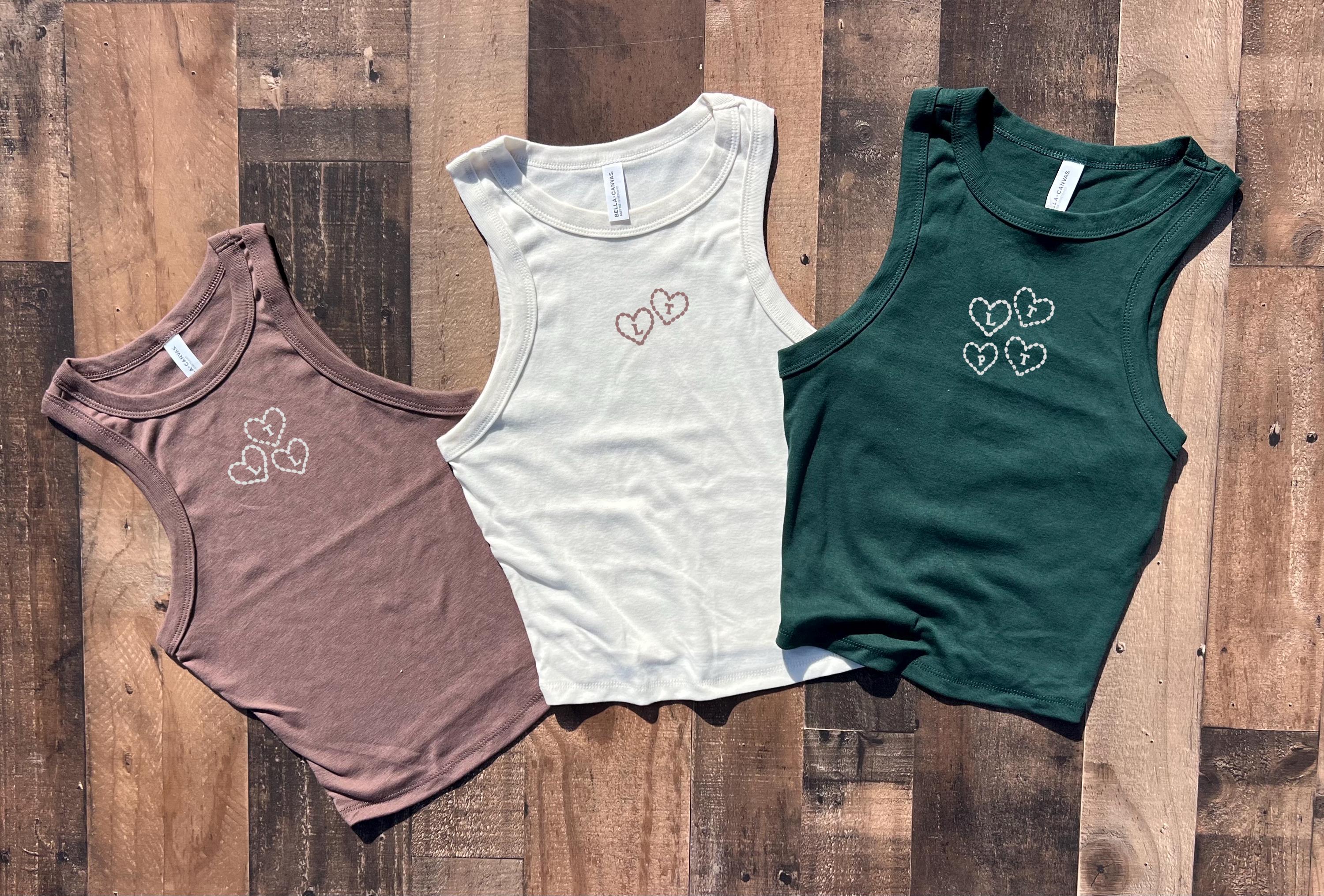 Personalized Embroidered Crop Tank And Baby Tee With Your Custom Words – Womens Unisex Vacation Tshirt With Kids Mama Initial Name - photo 16
