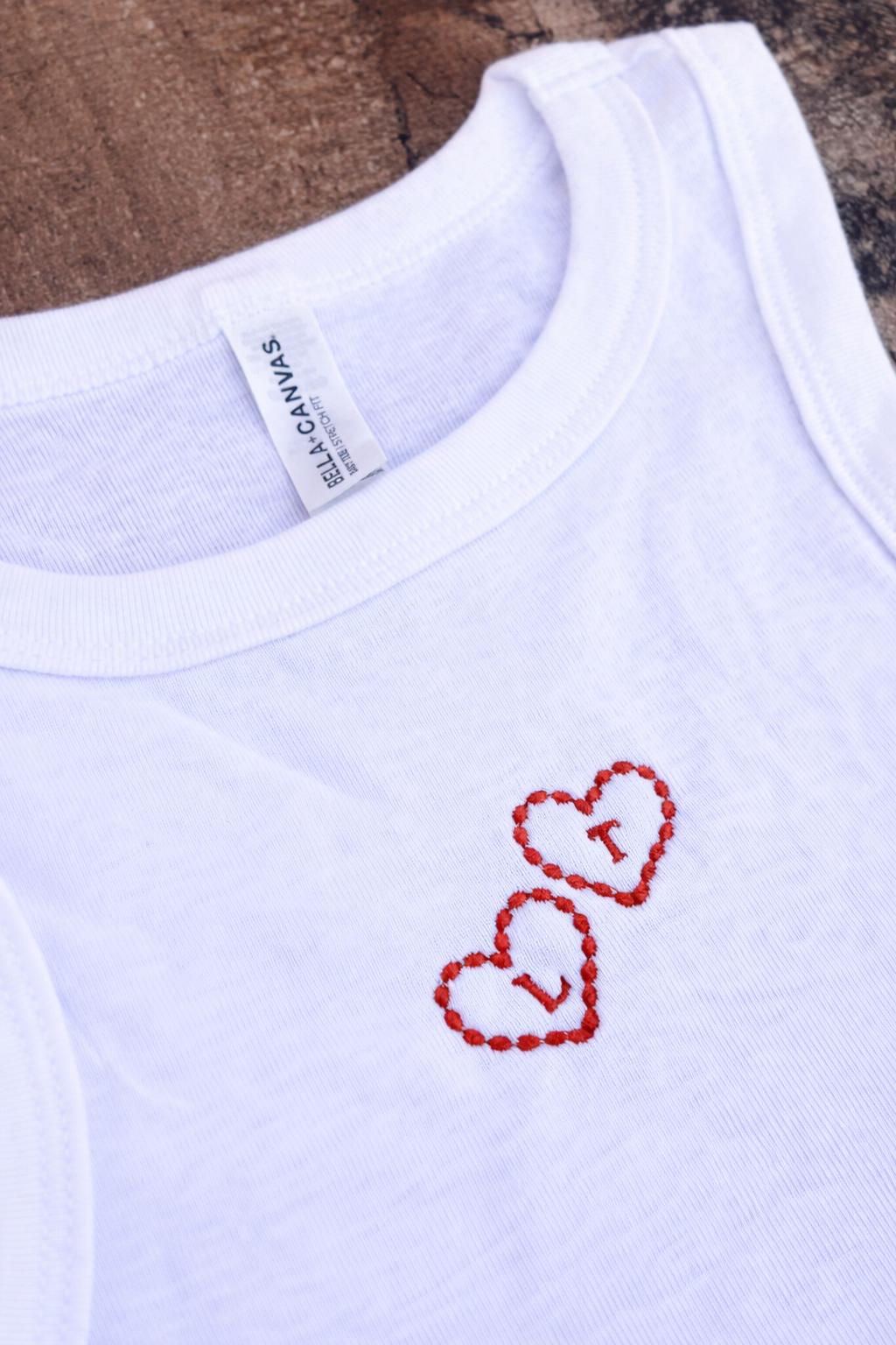 Personalized Embroidered Crop Tank And Baby Tee With Your Custom Words – Womens Unisex Vacation Tshirt With Kids Mama Initial Name - photo 17