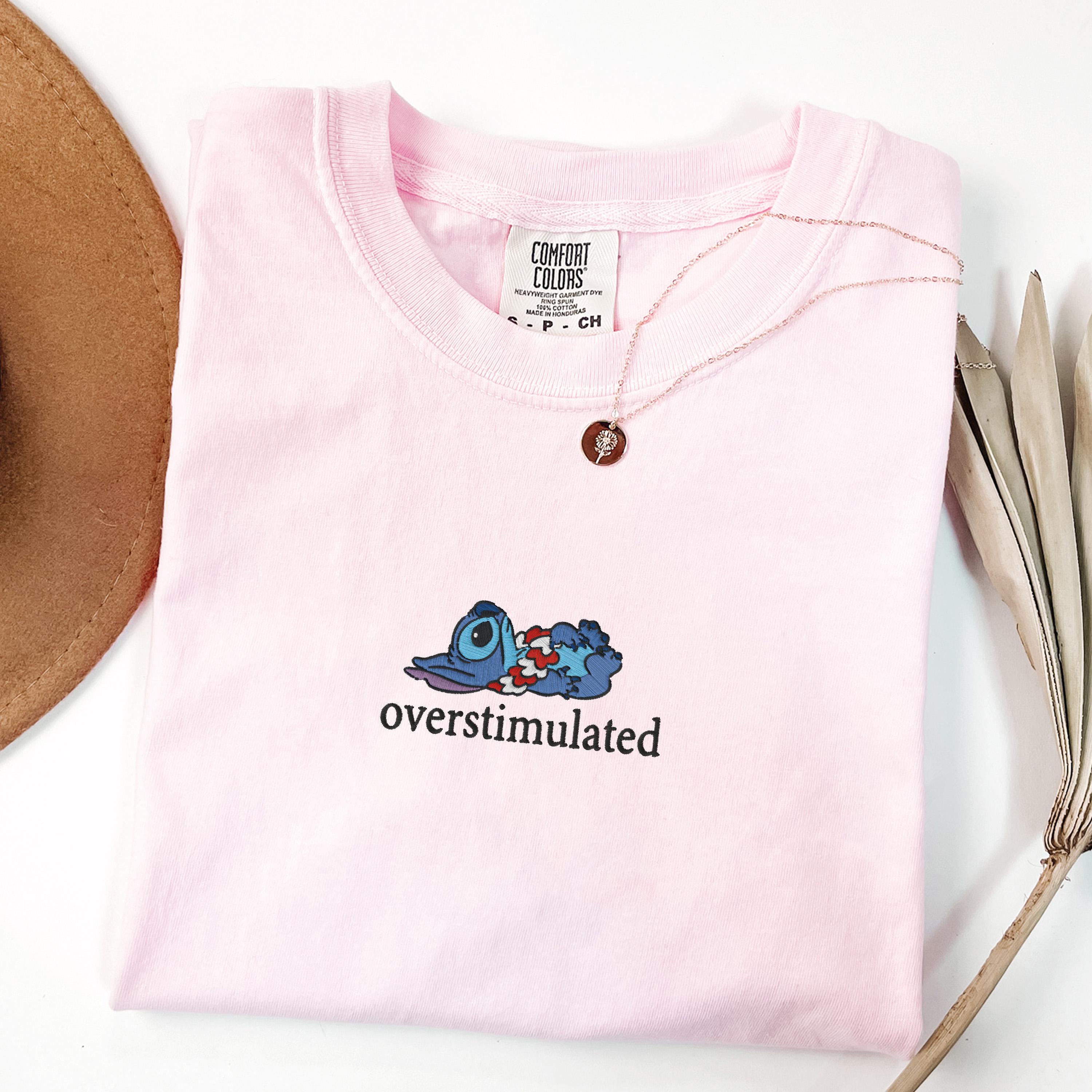 Embroidered Overstimulated Comfort Colors Shirt – Funny Magical Kingdom Anxiety Tee And Mental Health T-Shirt - photo 2