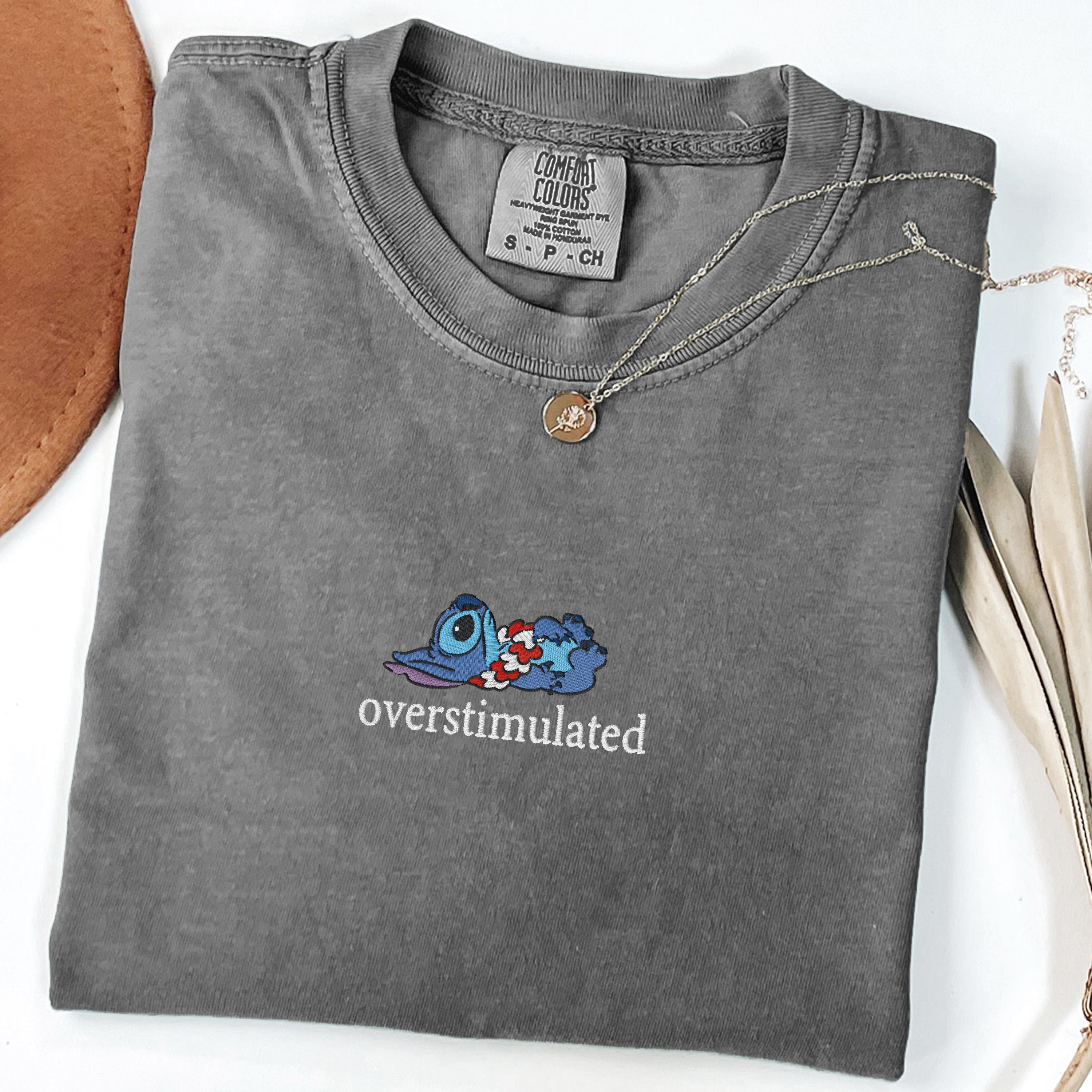 Embroidered Overstimulated Comfort Colors Shirt – Funny Magical Kingdom Anxiety Tee And Mental Health T-Shirt - photo 4