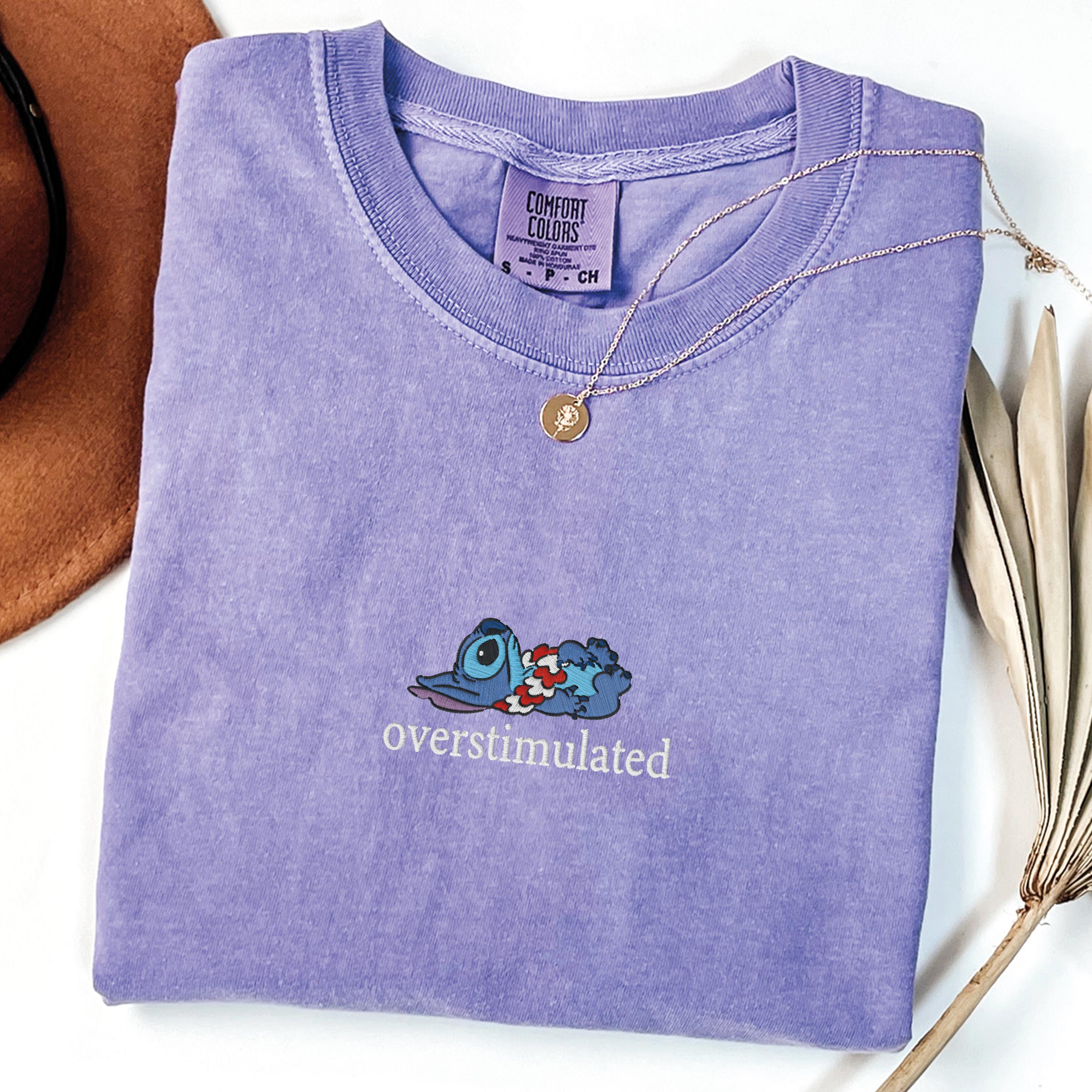Embroidered Overstimulated Comfort Colors Shirt – Funny Magical Kingdom Anxiety Tee And Mental Health T-Shirt - photo 6