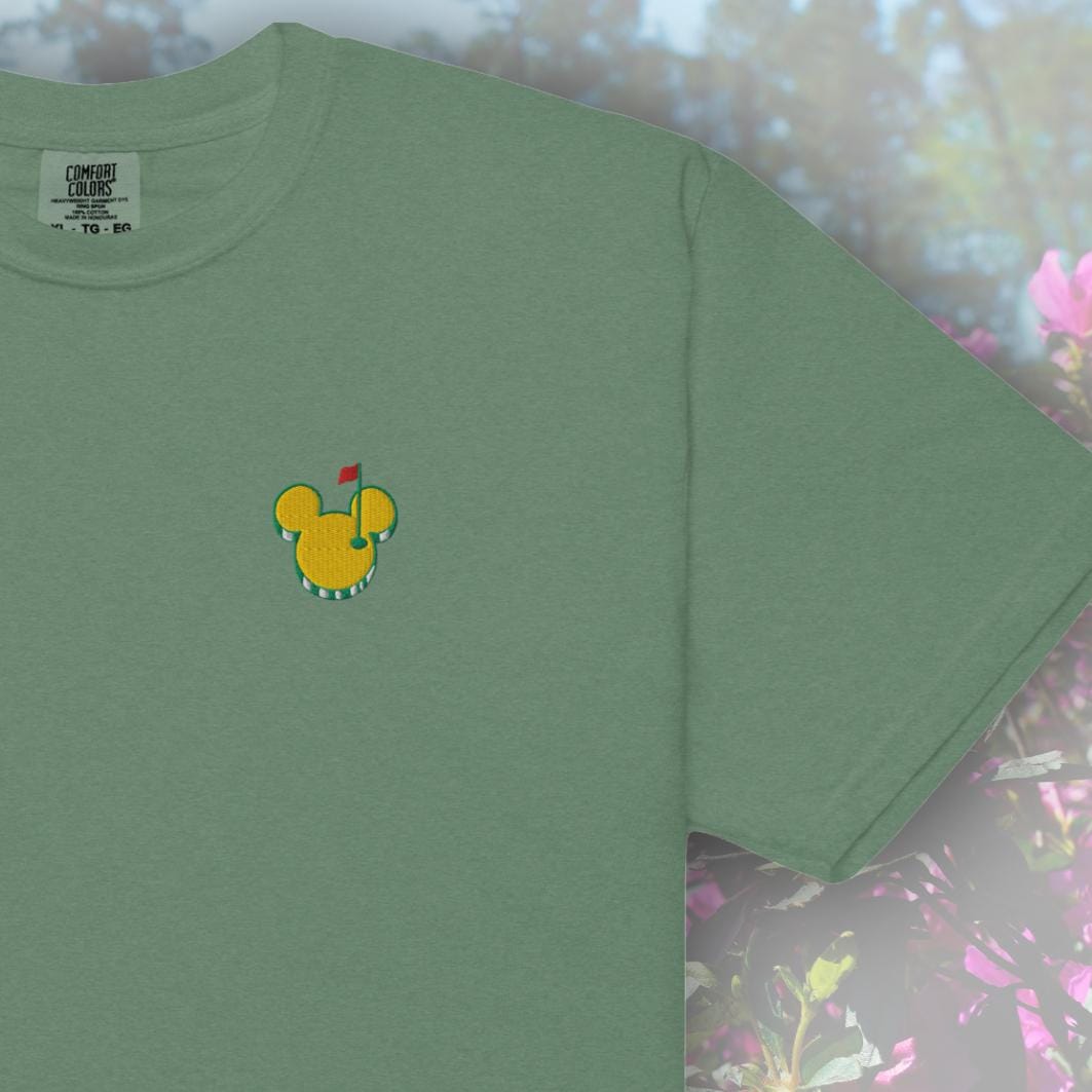 Mouse-Ter's Mickey Golf Tournament Inspired Embroidered Comfort Colors Tee – Subtle Disney Golf Shirt For Adults