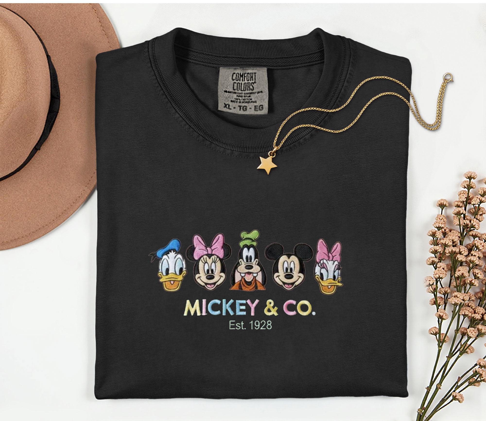 Mickey And Friends Embroidered Disney Comfort Colors Shirt – Disney Vacation Squad And Family Matching Embroidery Tshirt - photo 2