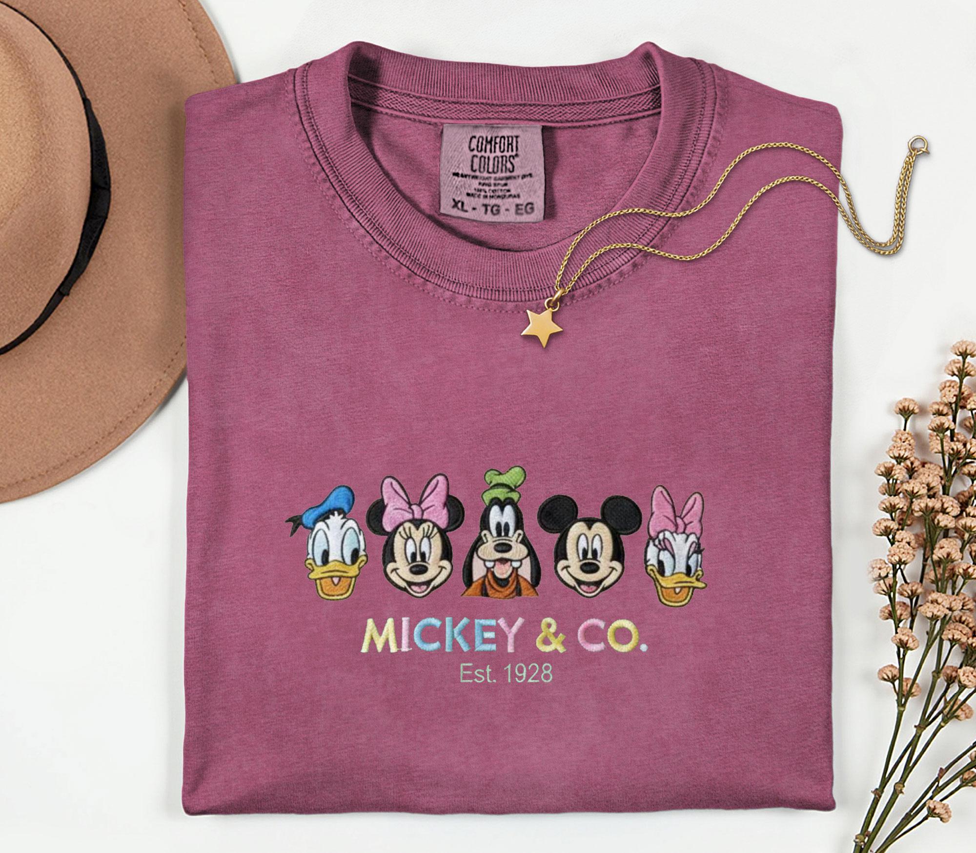 Mickey And Friends Embroidered Disney Comfort Colors Shirt – Disney Vacation Squad And Family Matching Embroidery Tshirt - photo 3