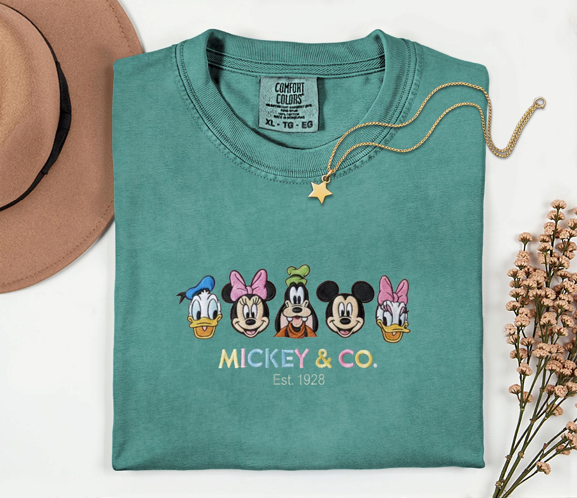 Mickey And Friends Embroidered Disney Comfort Colors Shirt – Disney Vacation Squad And Family Matching Embroidery Tshirt - photo 5