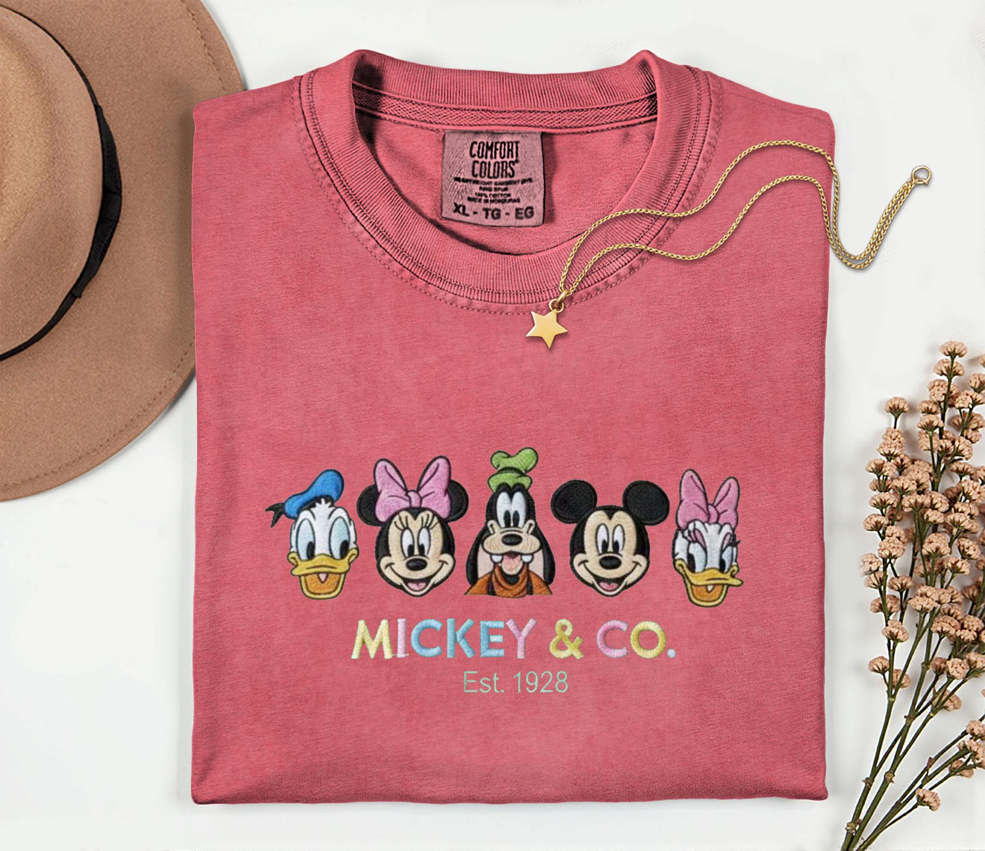 Mickey And Friends Embroidered Disney Comfort Colors Shirt – Disney Vacation Squad And Family Matching Embroidery Tshirt - photo 6