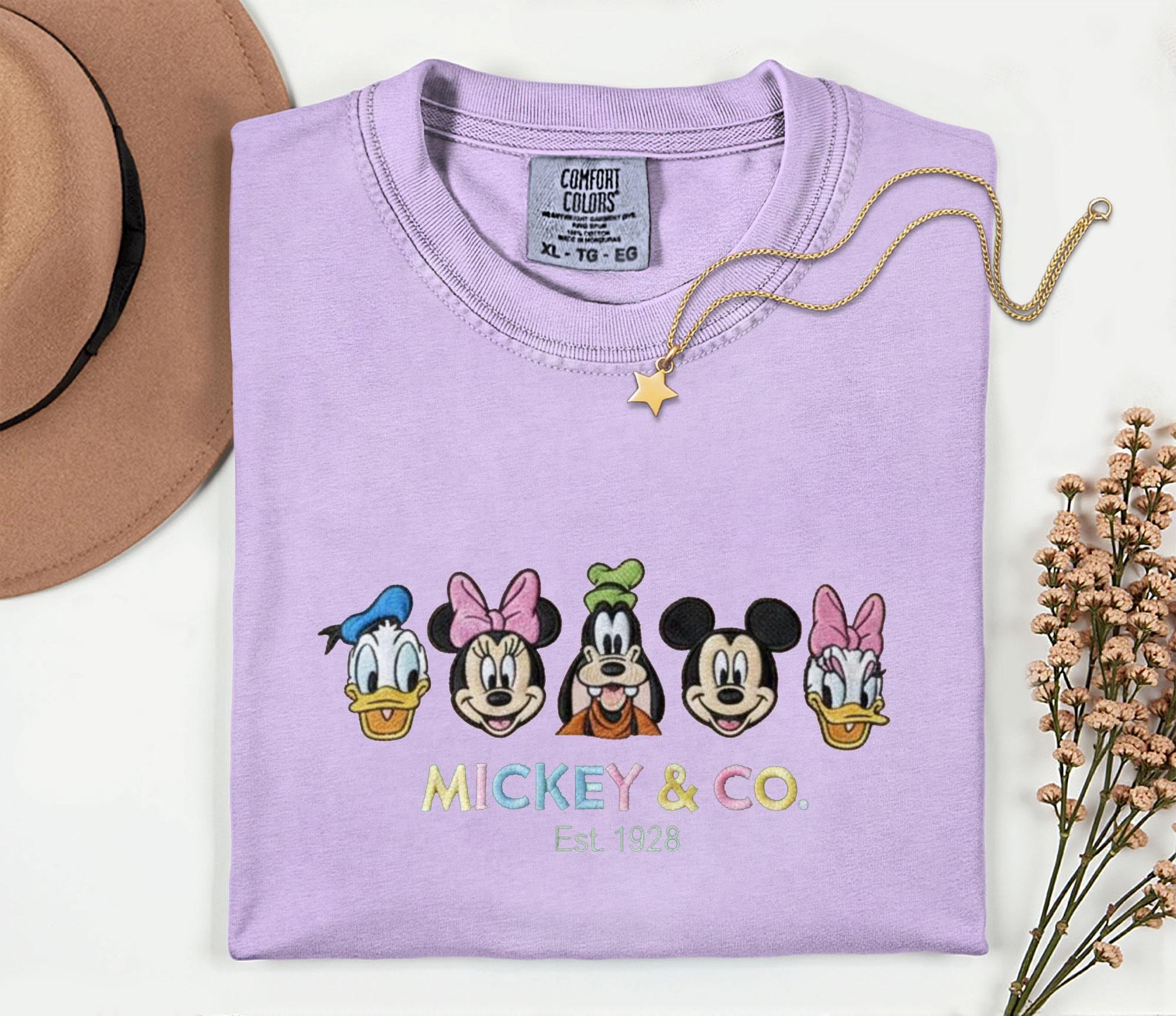 Mickey And Friends Embroidered Disney Comfort Colors Shirt – Disney Vacation Squad And Family Matching Embroidery Tshirt - photo 7