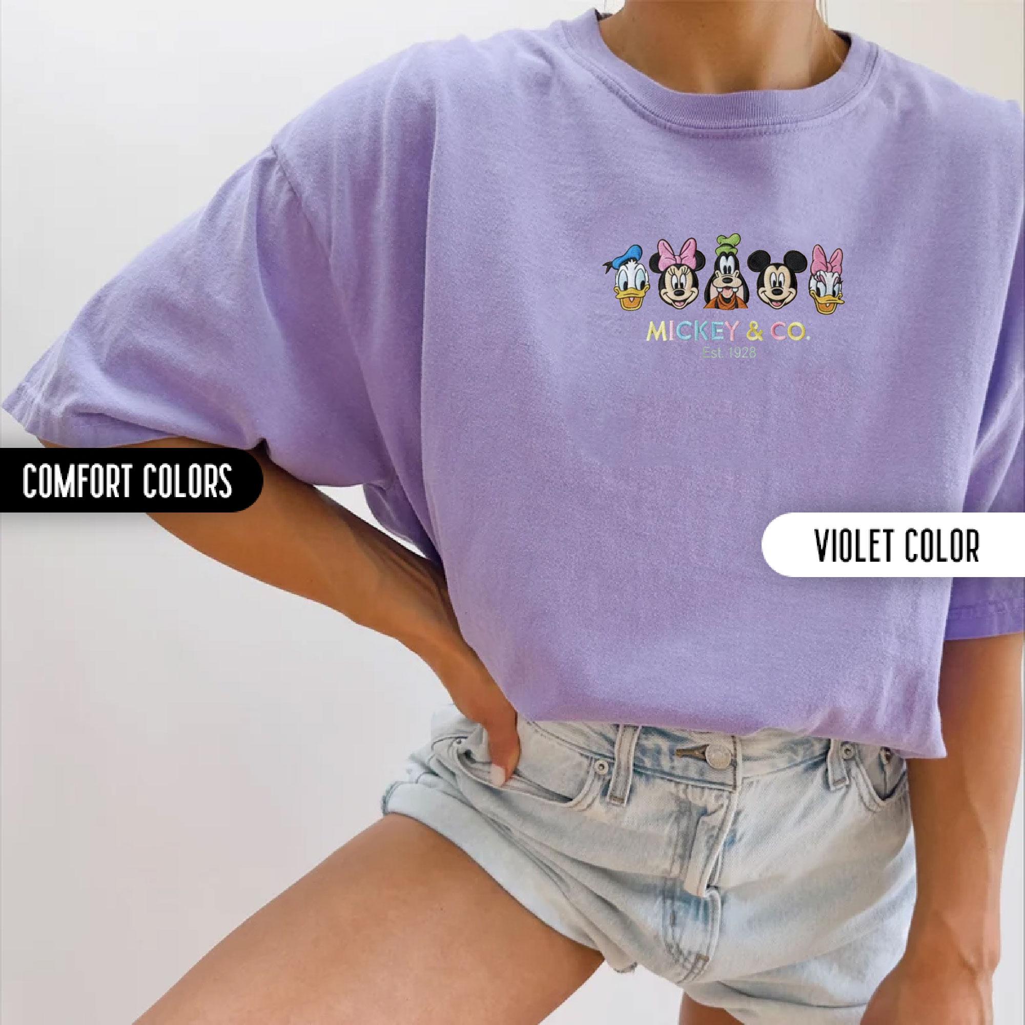 Mickey And Friends Embroidered Disney Comfort Colors Shirt – Disney Vacation Squad And Family Matching Embroidery Tshirt - photo 8