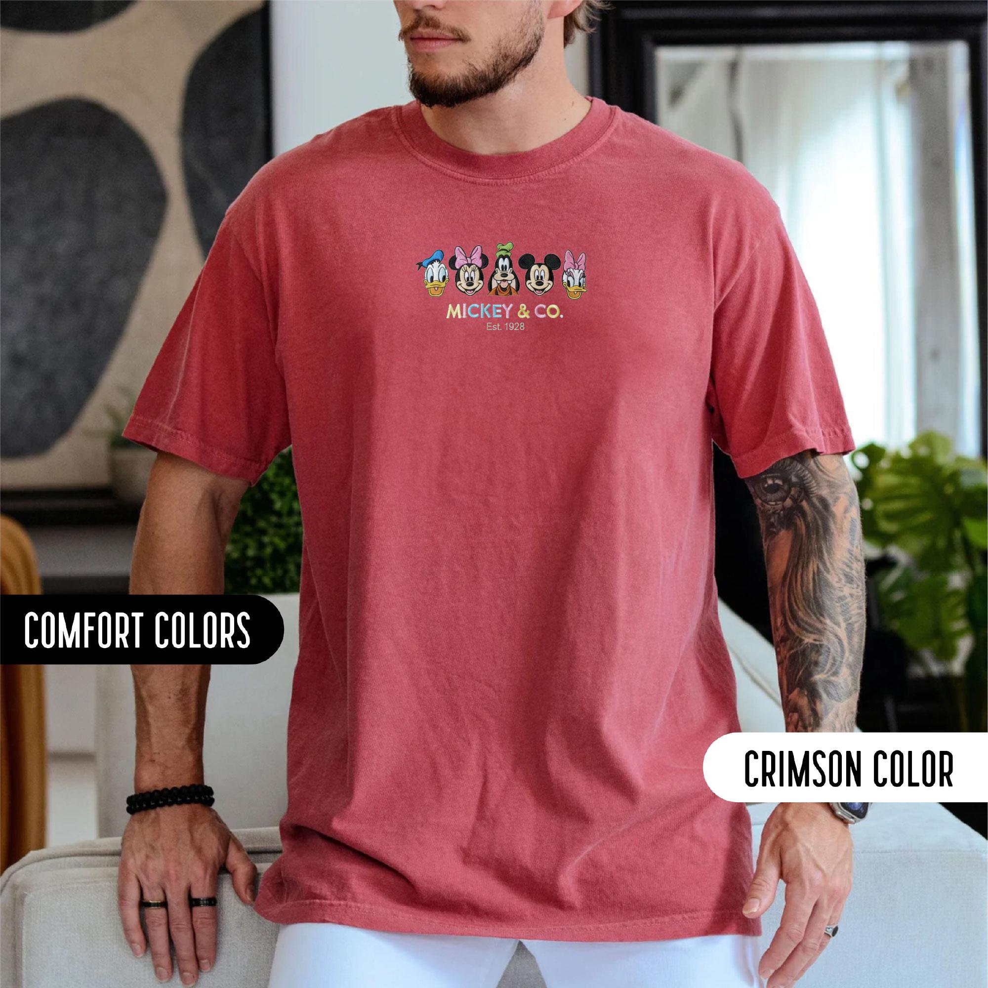 Mickey And Friends Embroidered Disney Comfort Colors Shirt – Disney Vacation Squad And Family Matching Embroidery Tshirt - photo 10