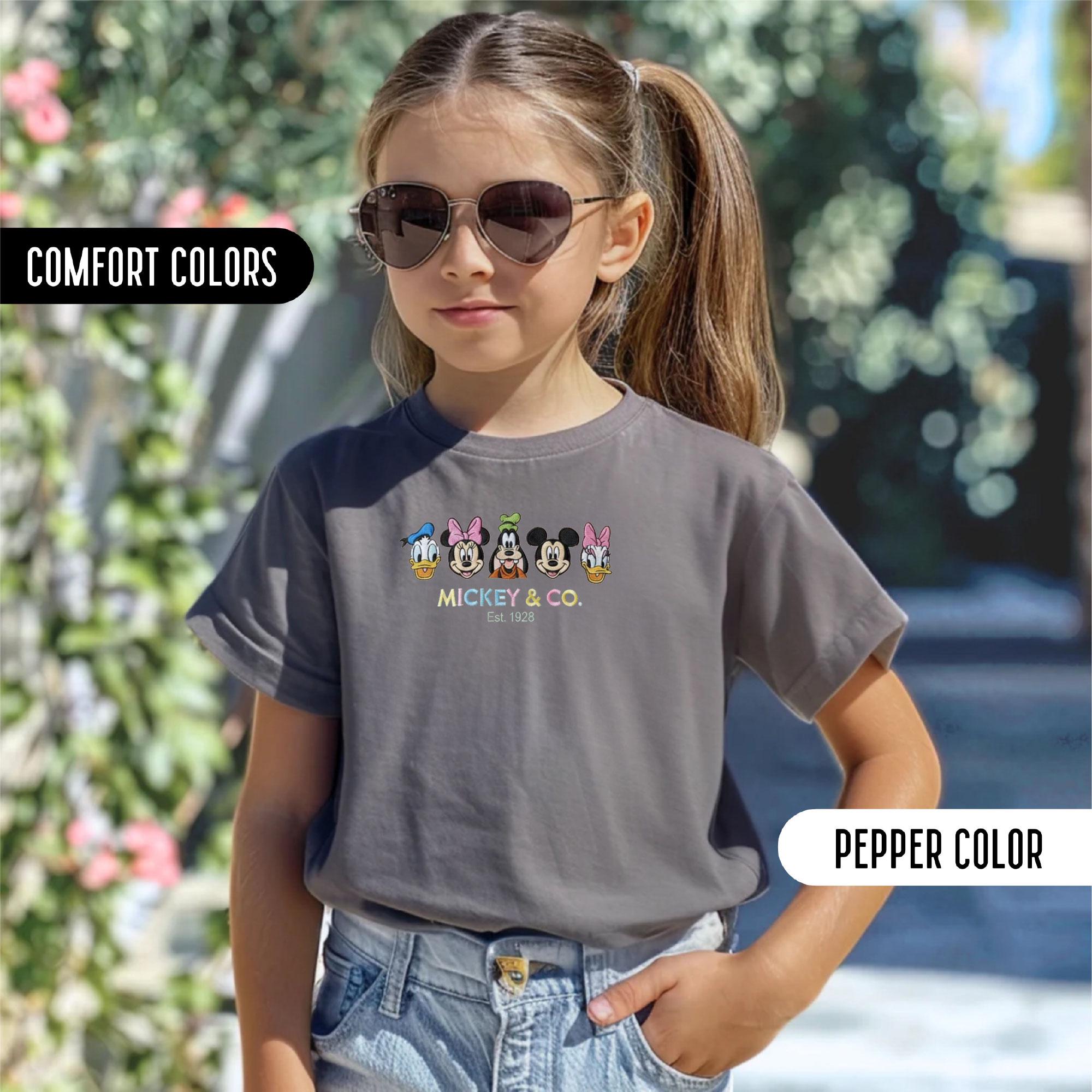 Mickey And Friends Embroidered Disney Comfort Colors Shirt – Disney Vacation Squad And Family Matching Embroidery Tshirt - photo 13