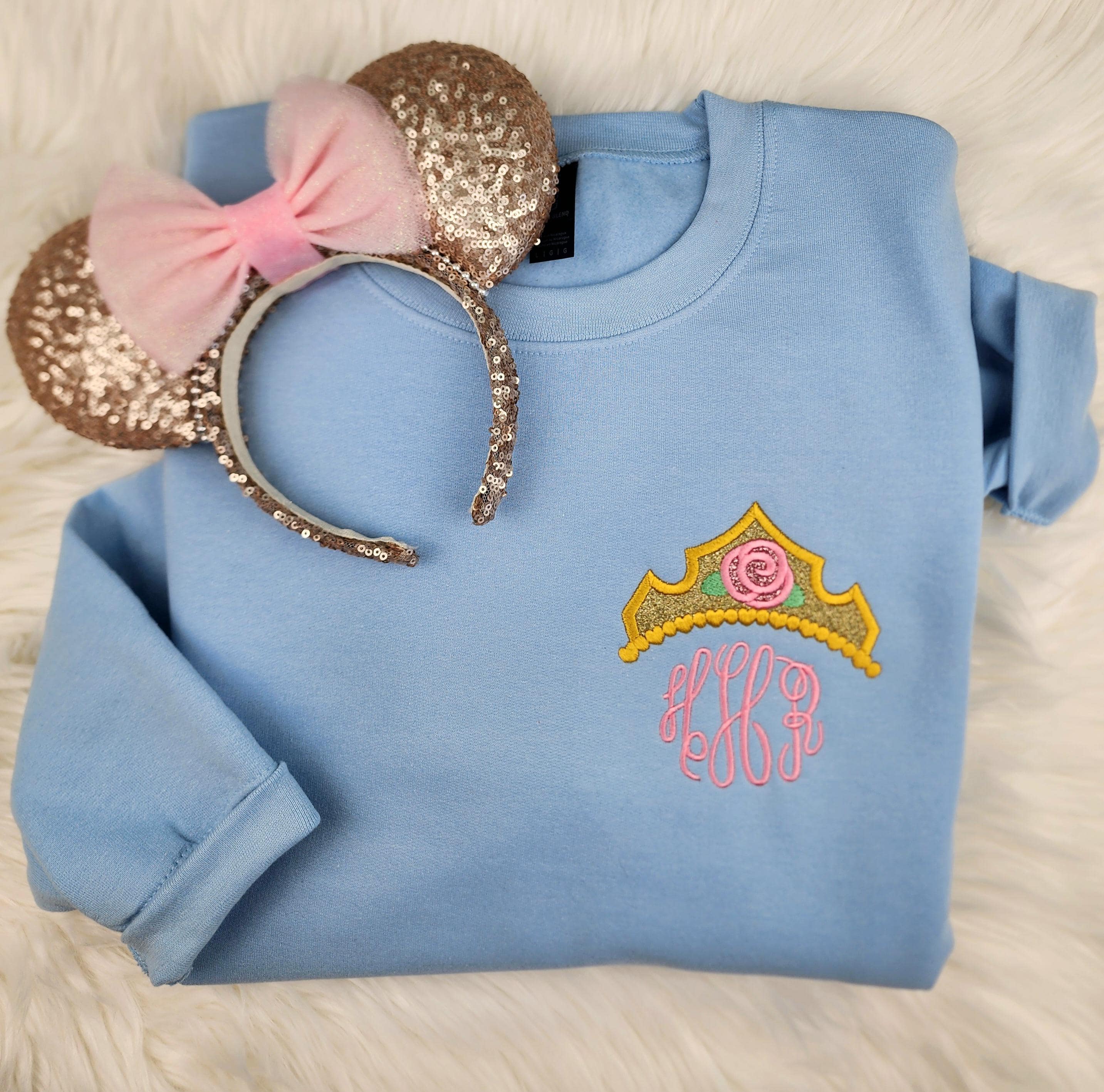 Monogrammed Aurora Embroidered Shirt – Disney Sleeping Beauty Sweatshirt With Custom Monogram Embroidery