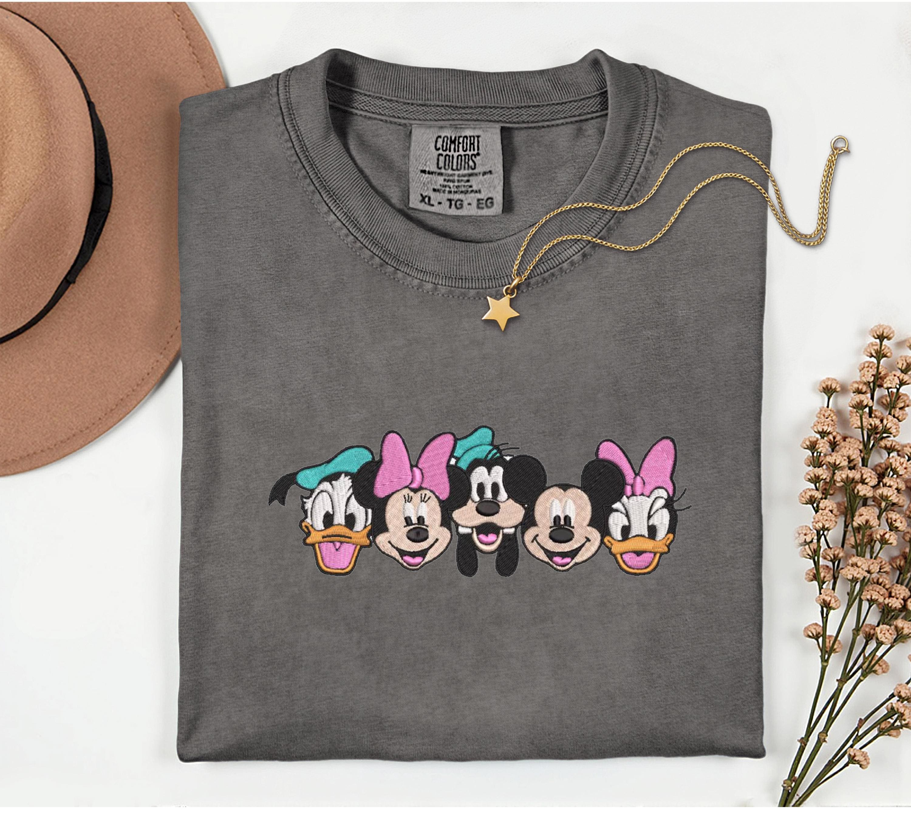 Embroidered Disney Characters Comfort Colors Shirt With Mickey And Friends – Womens Disney Vacation Family Matching Tee - photo 9