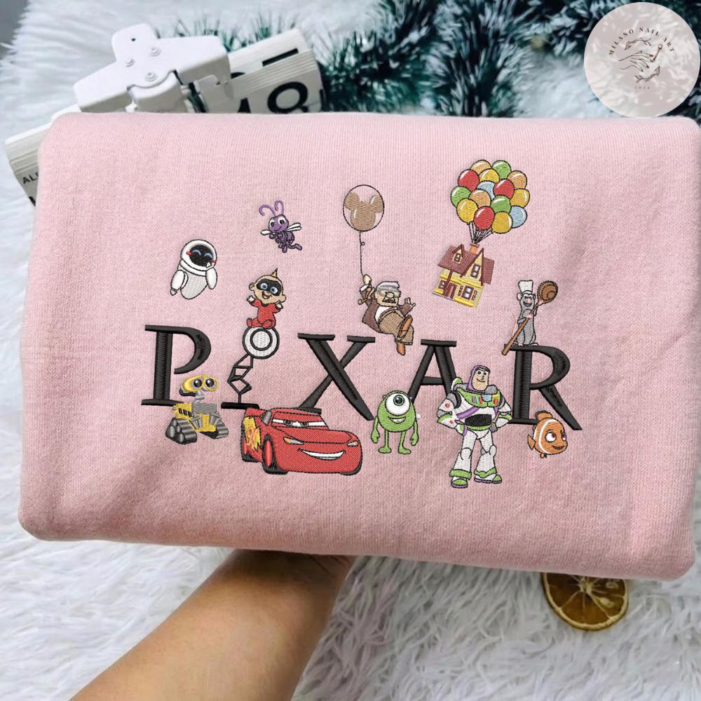 Embroidered Disney Pixar Characters Group Shirt With Toy Story Up Remy Monsters Inc Cars And Incredibles – Pixar Fest Vacation Outfit - photo 3