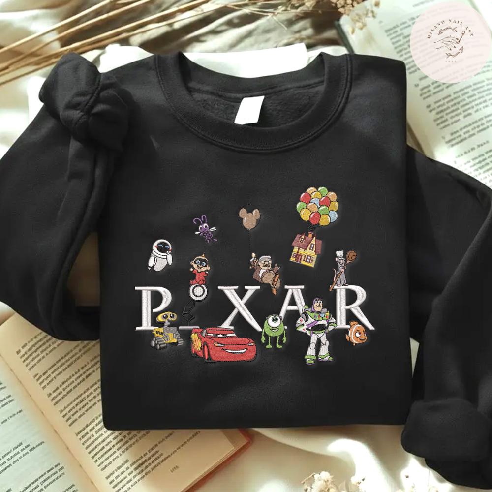 Embroidered Disney Pixar Characters Group Shirt With Toy Story Up Remy Monsters Inc Cars And Incredibles – Pixar Fest Vacation Outfit - photo 5